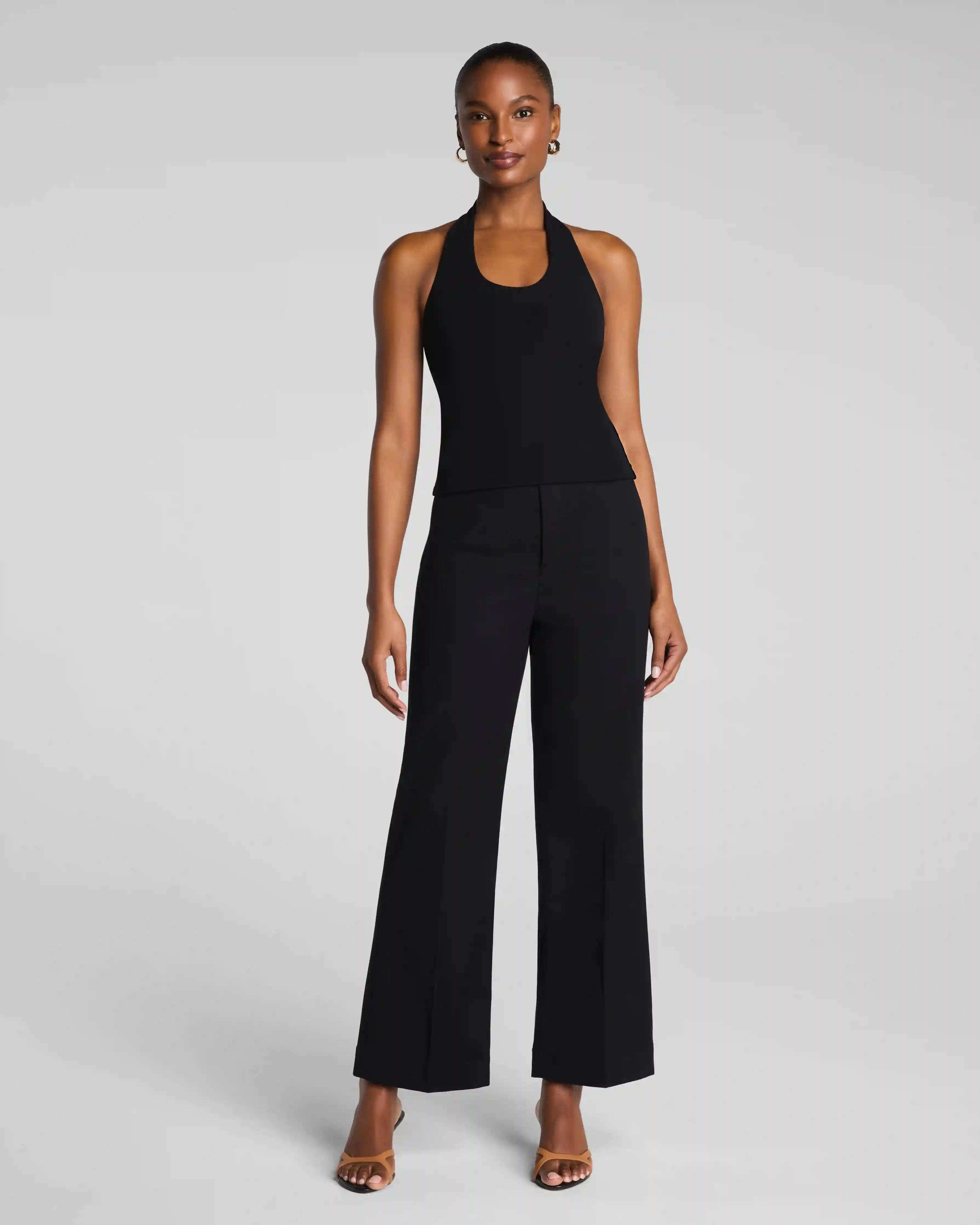 SPANXsupersmooth®  Stretch Twill Cropped Easy Flare Pant | Classic Black