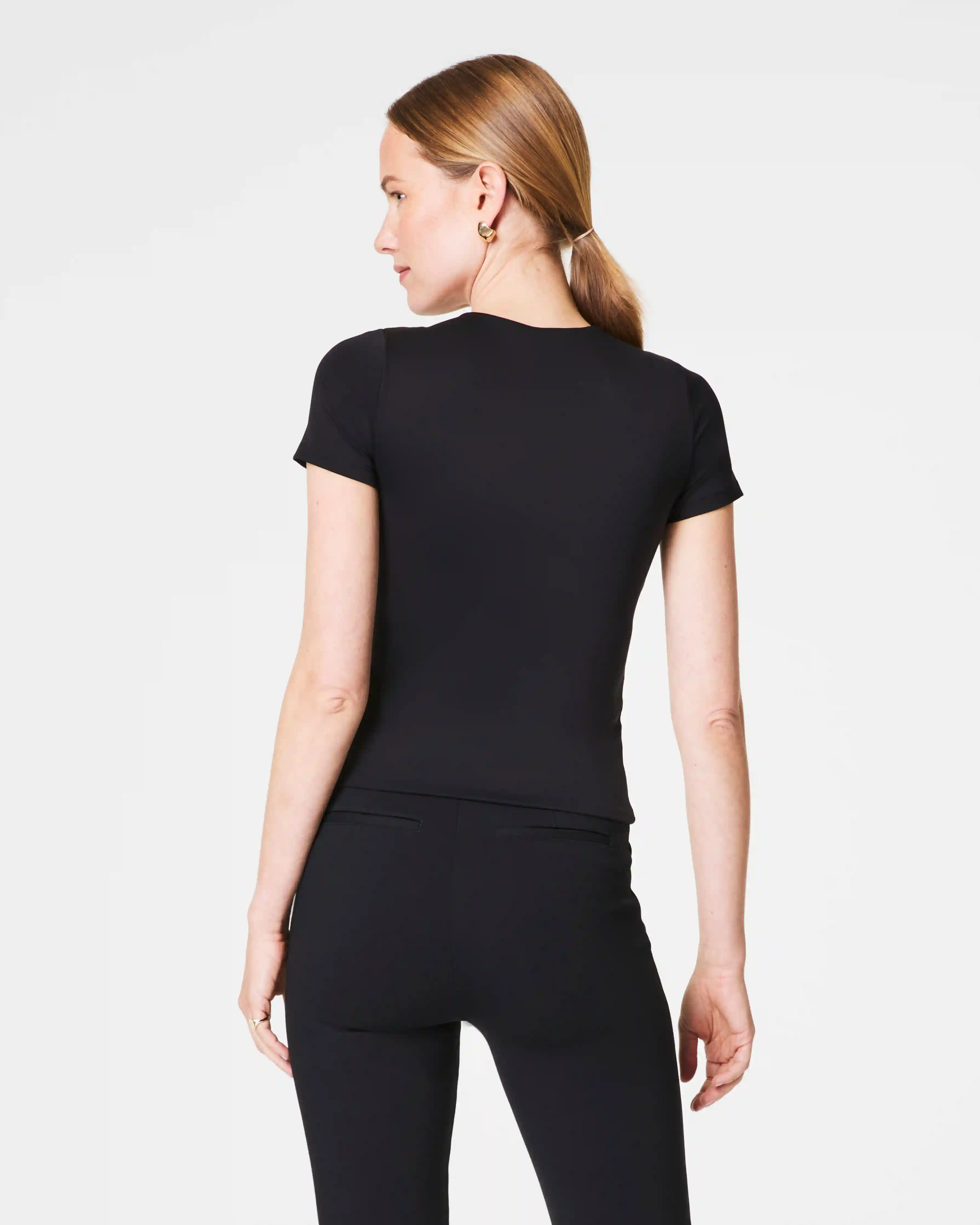 Alternative view of SPANXsmooth®  Jersey Crewneck Tee | Classic Black