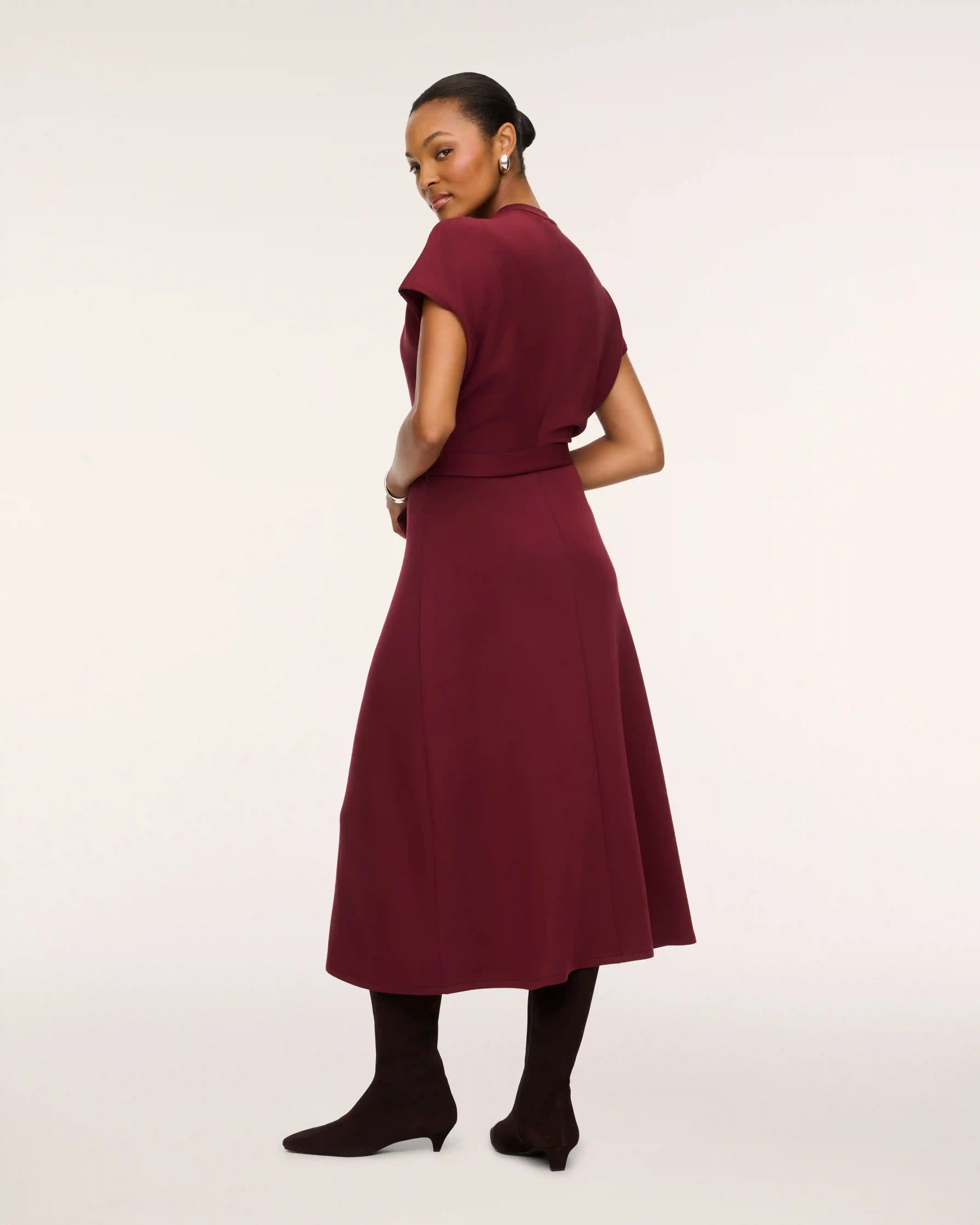 Alternative view of SPANX AirEssentials® Draped Tie-Waist Maxi Dress | Vino