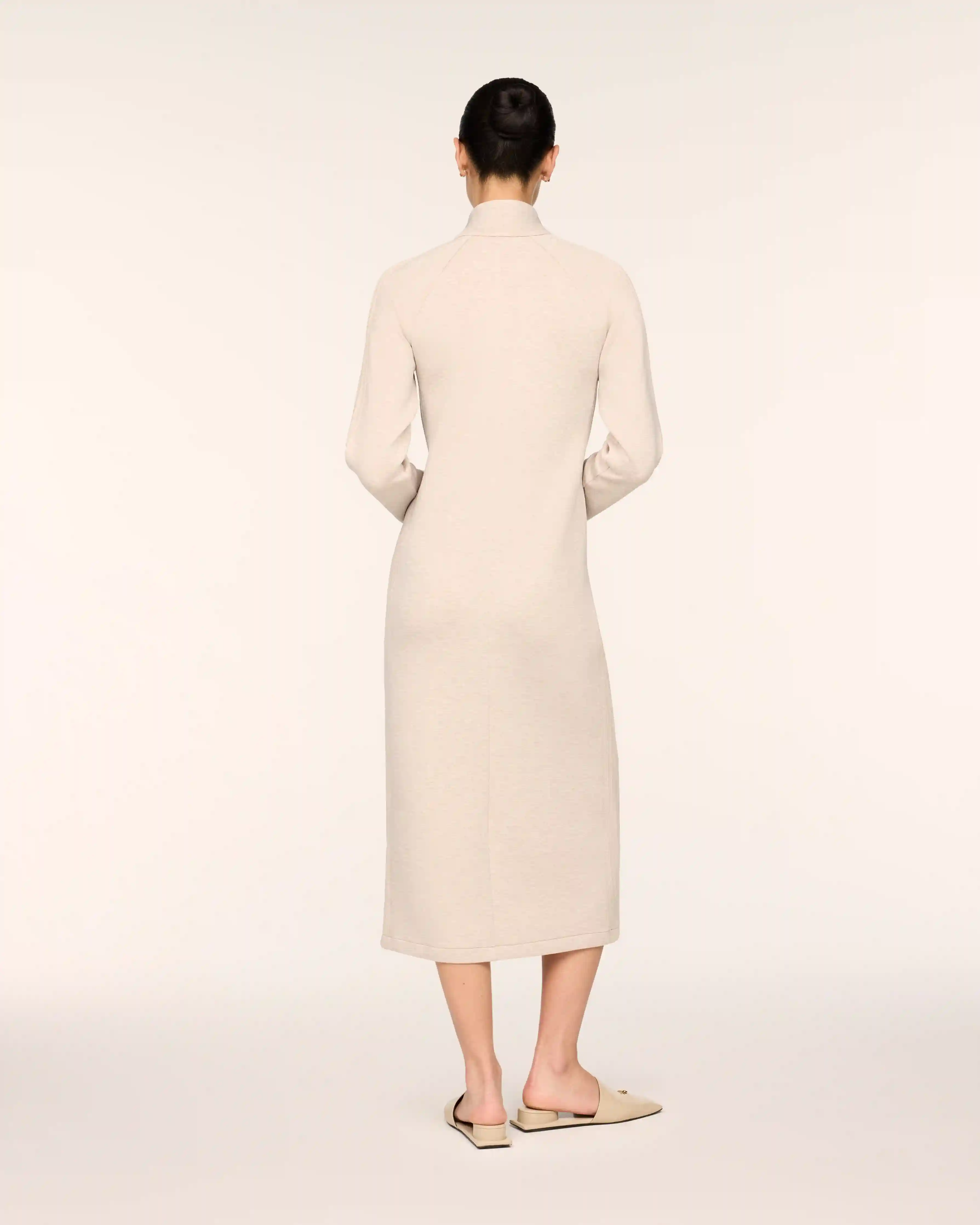 Alternative view of SPANX AirEssentials® Pintuck Zip Front Maxi Dress | Bone Heather