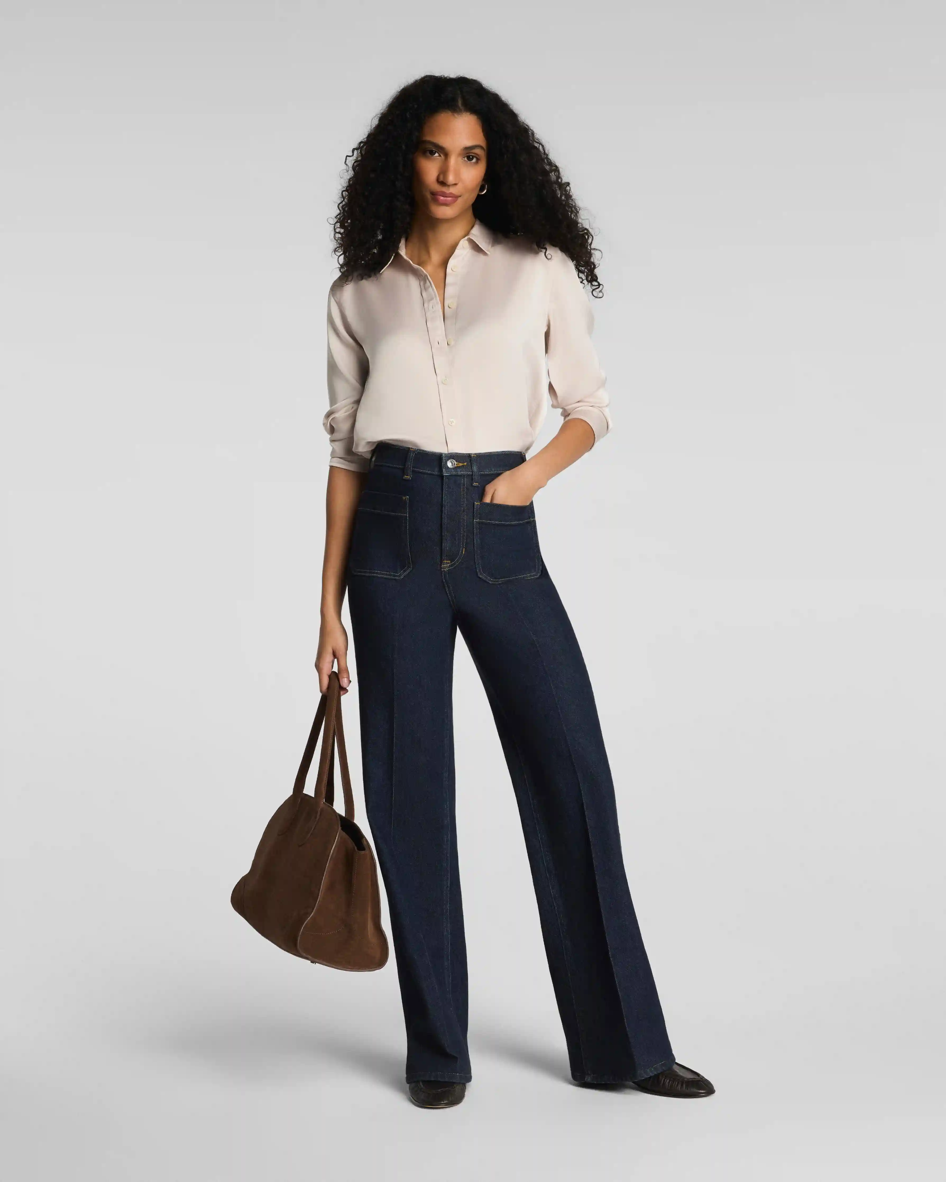 SPANXshape®  Authentic 360 Easy Flare Jeans with Patch Pockets | Marina