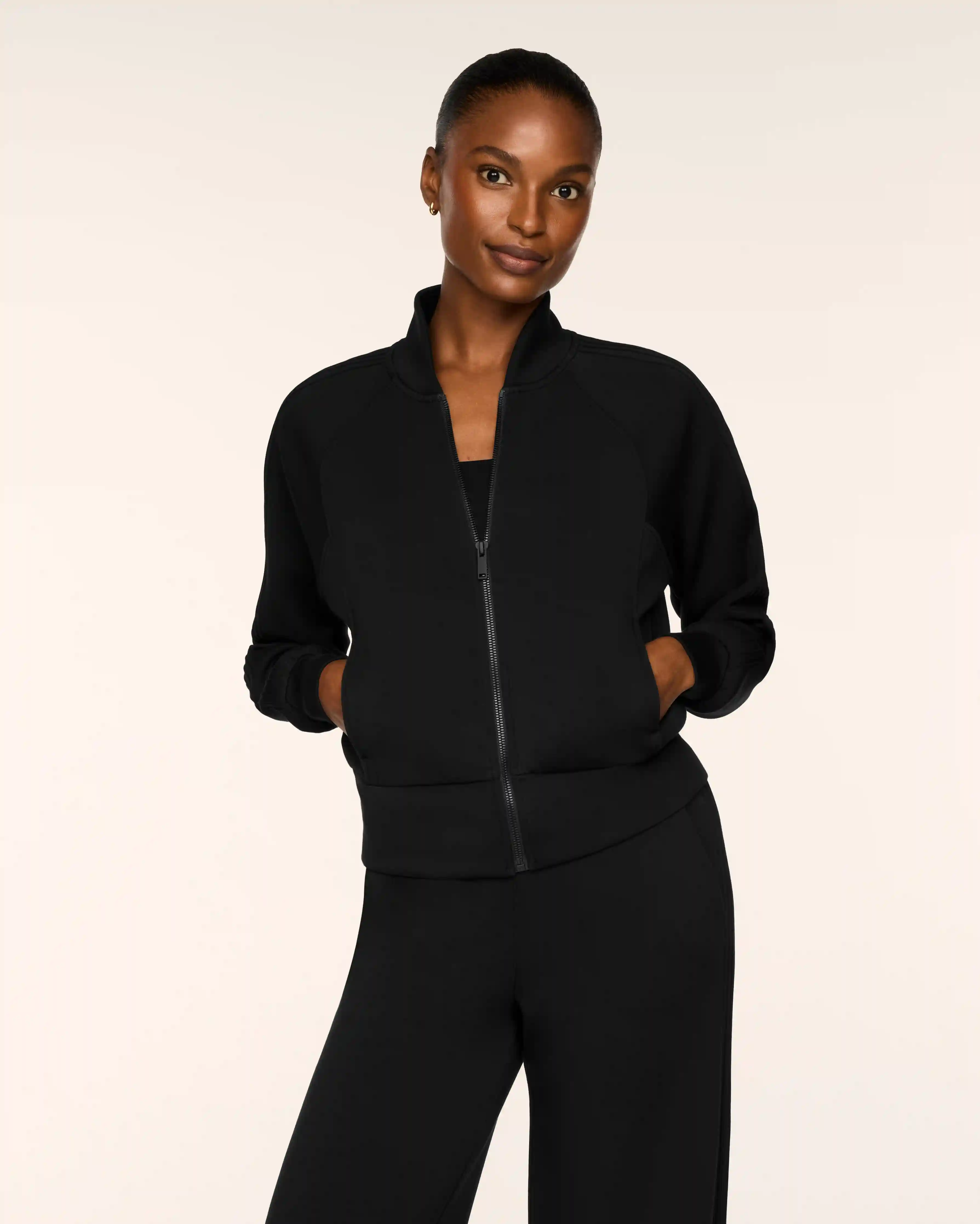 SPANX AirEssentials® Pintuck Track Jacket | Very Black