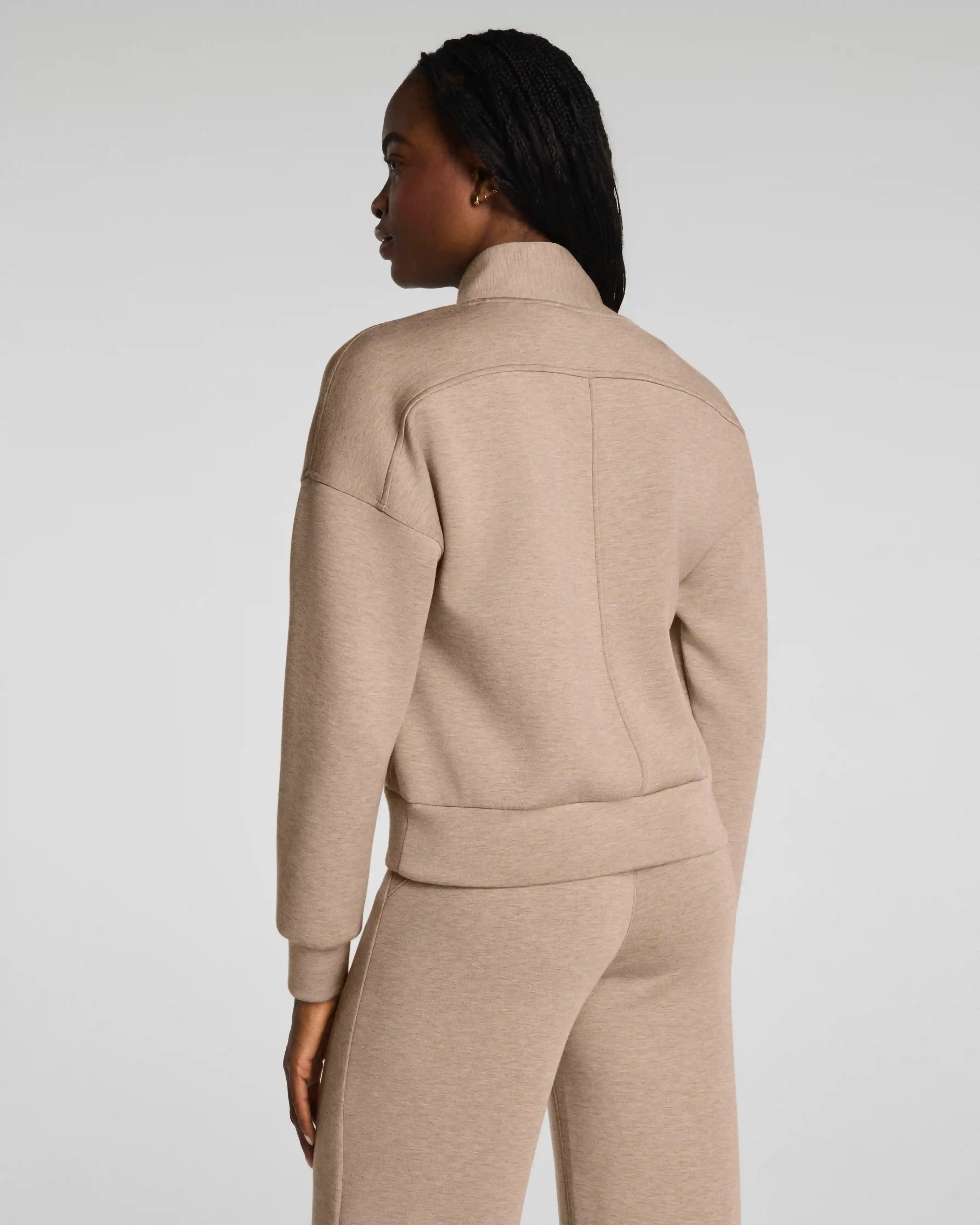 Alternative view of SPANX AirEssentials® Shawl Collar Half Zip | Dune Heather
