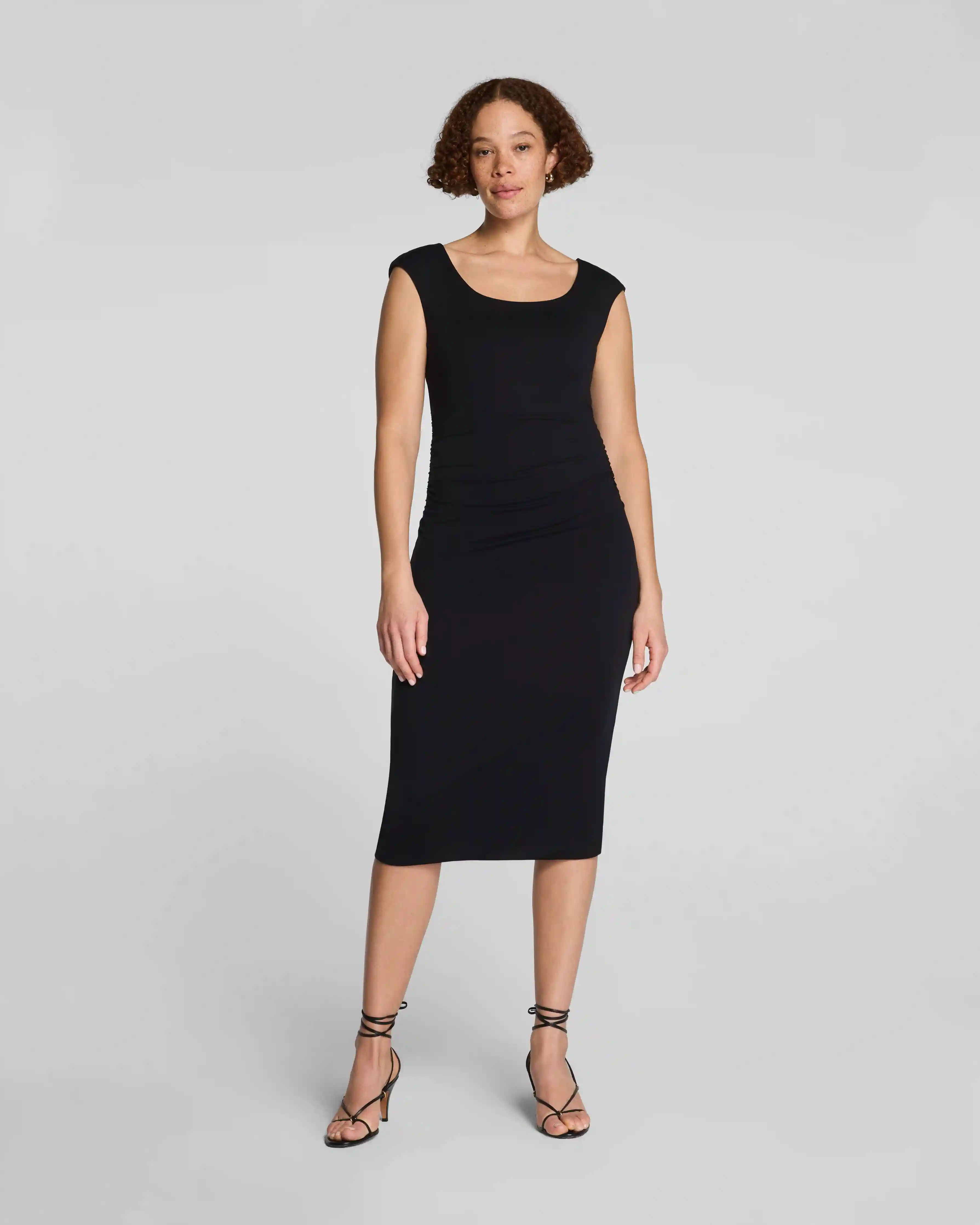 SPANXsmooth®  Jersey Scoop Neck Ruched Midi Dress | Classic Black