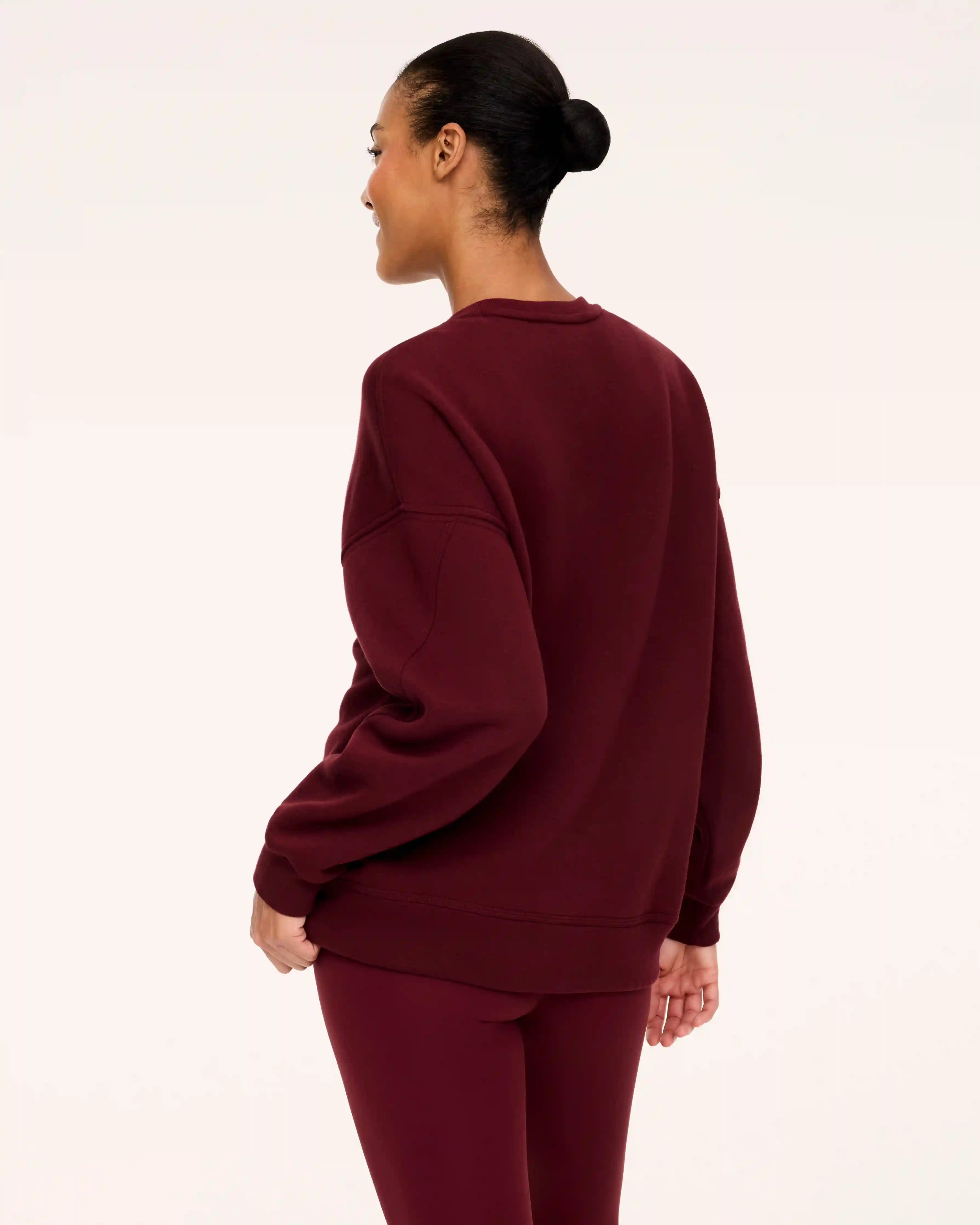 Alternative view of SPANX® BoostUp Cotton Fleece Crewneck Tunic | Vino