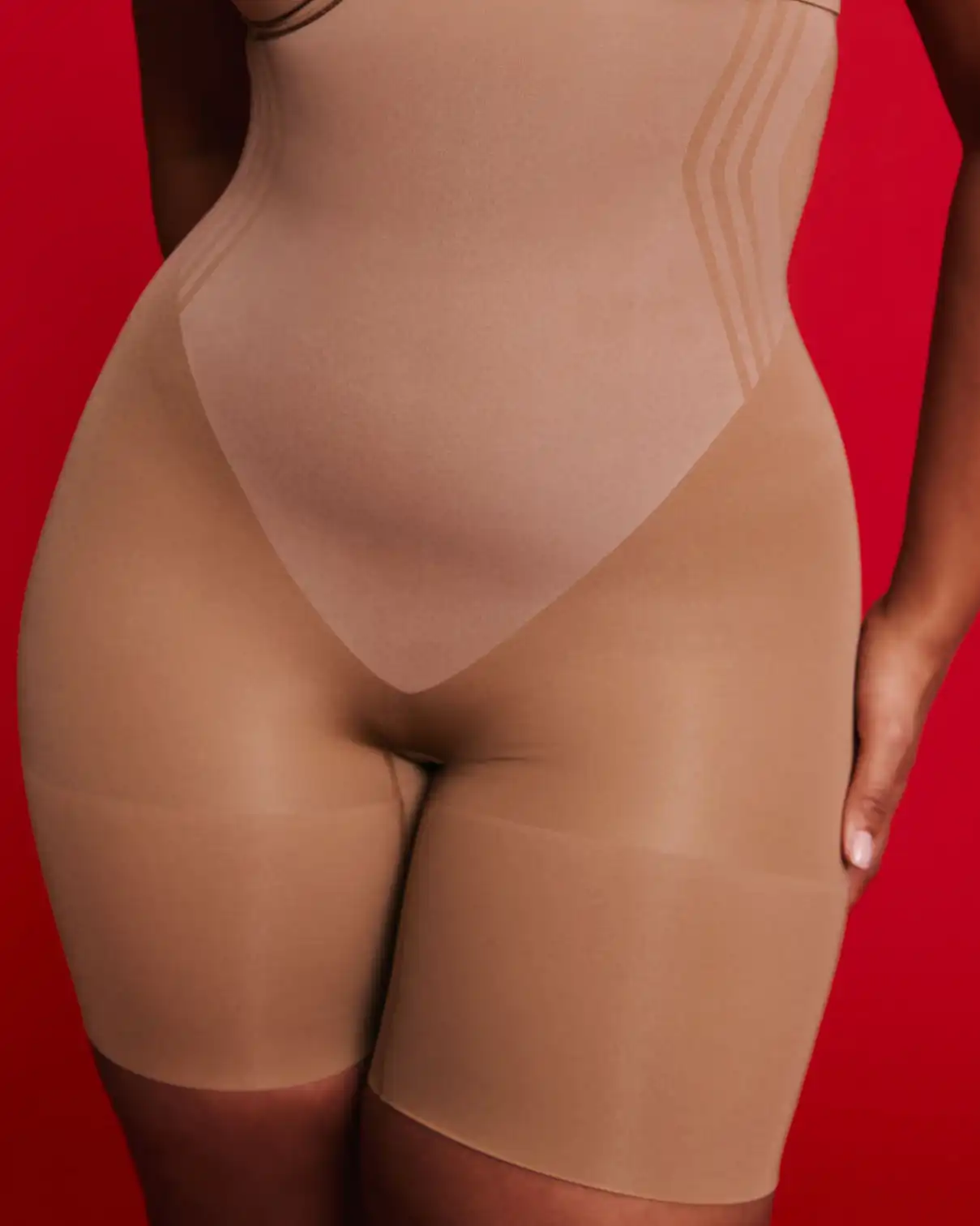 Alternative view of SPANXsculpt®  GoFigure High-Waisted Mid-Thigh Short | Cinnamon