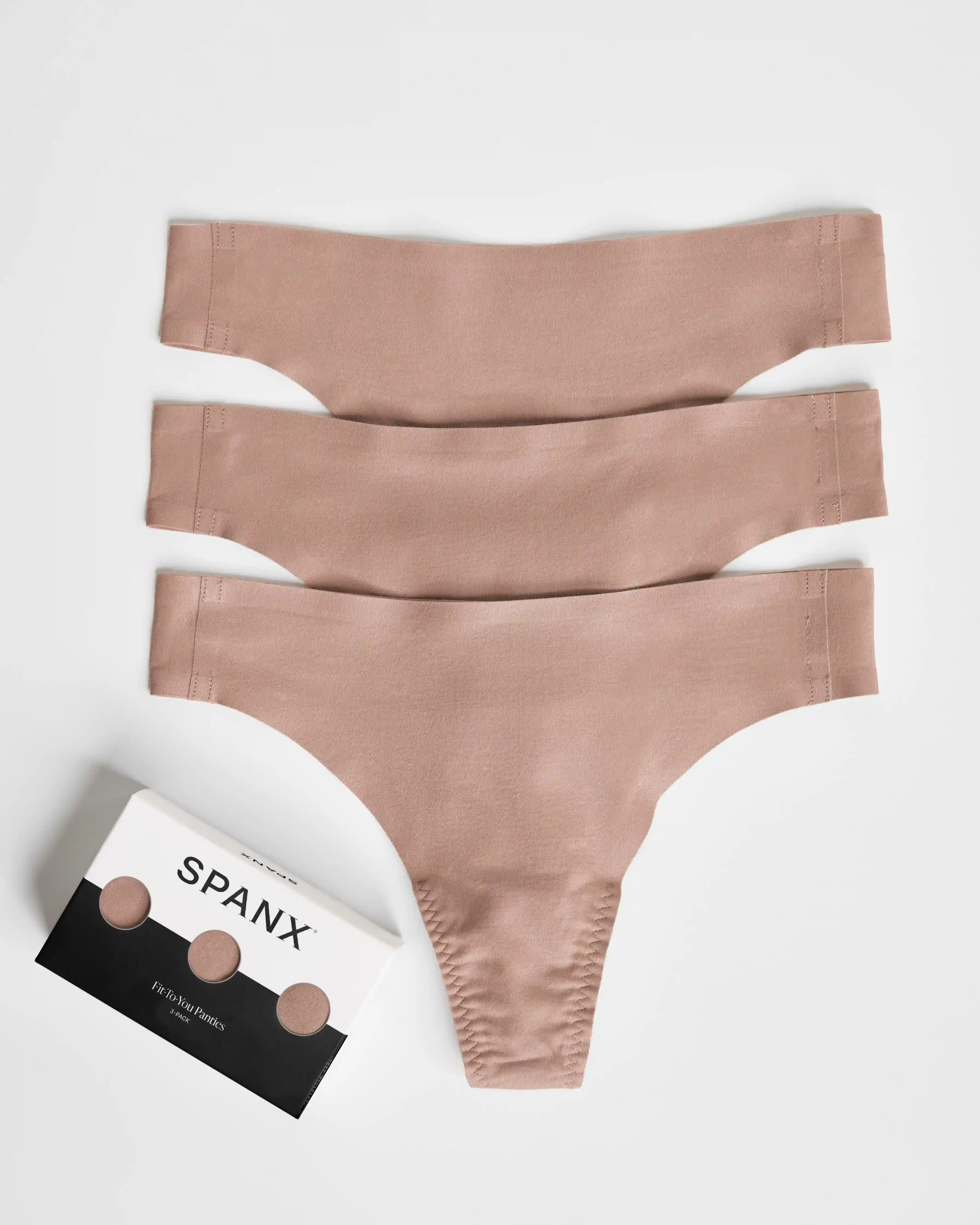 SPANXsmooth®  Fit-To-You Thong 3-Pack Box | Cafe Au Lait