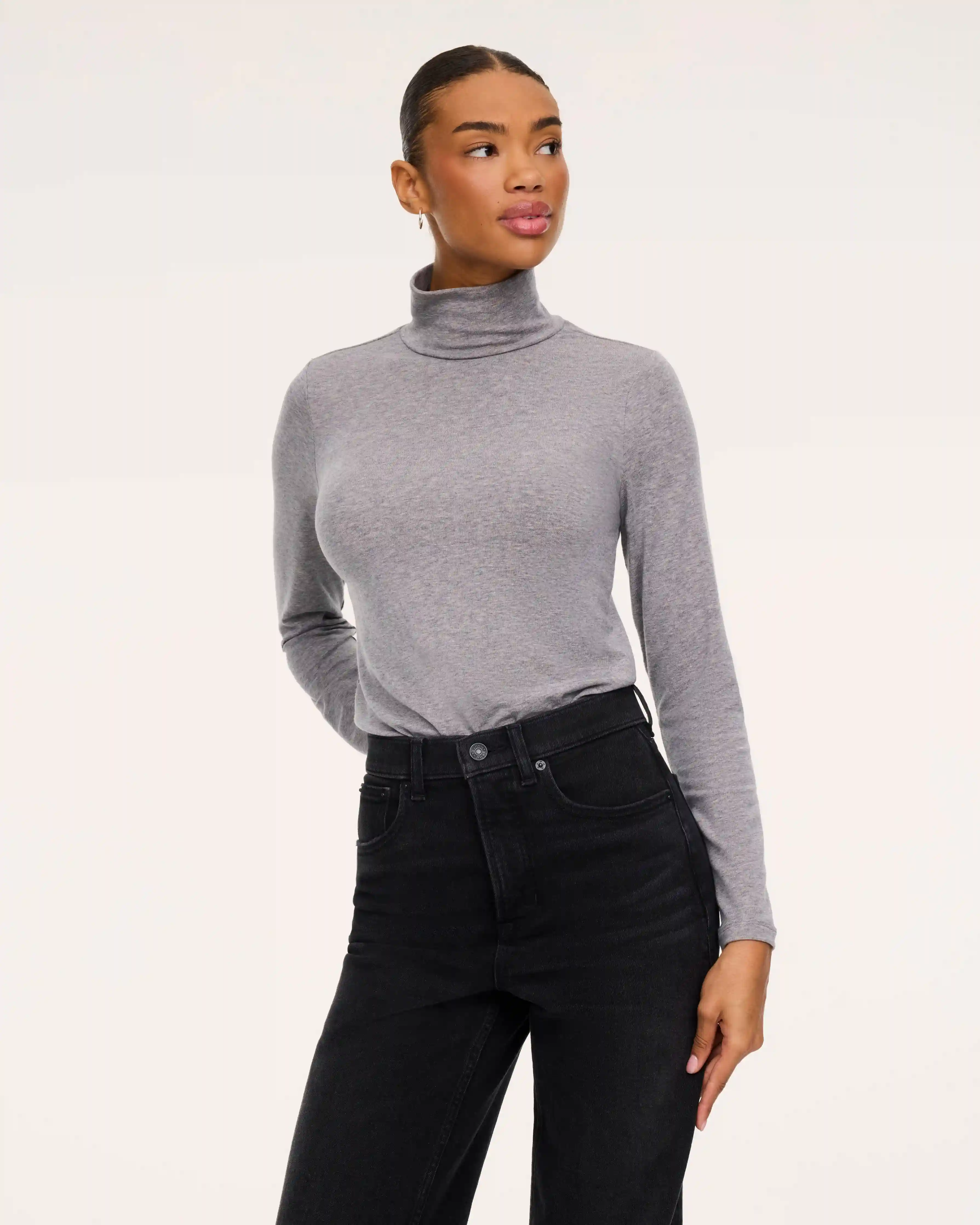 SPANX® CashKnit Turtleneck Bodysuit | Lava Grey