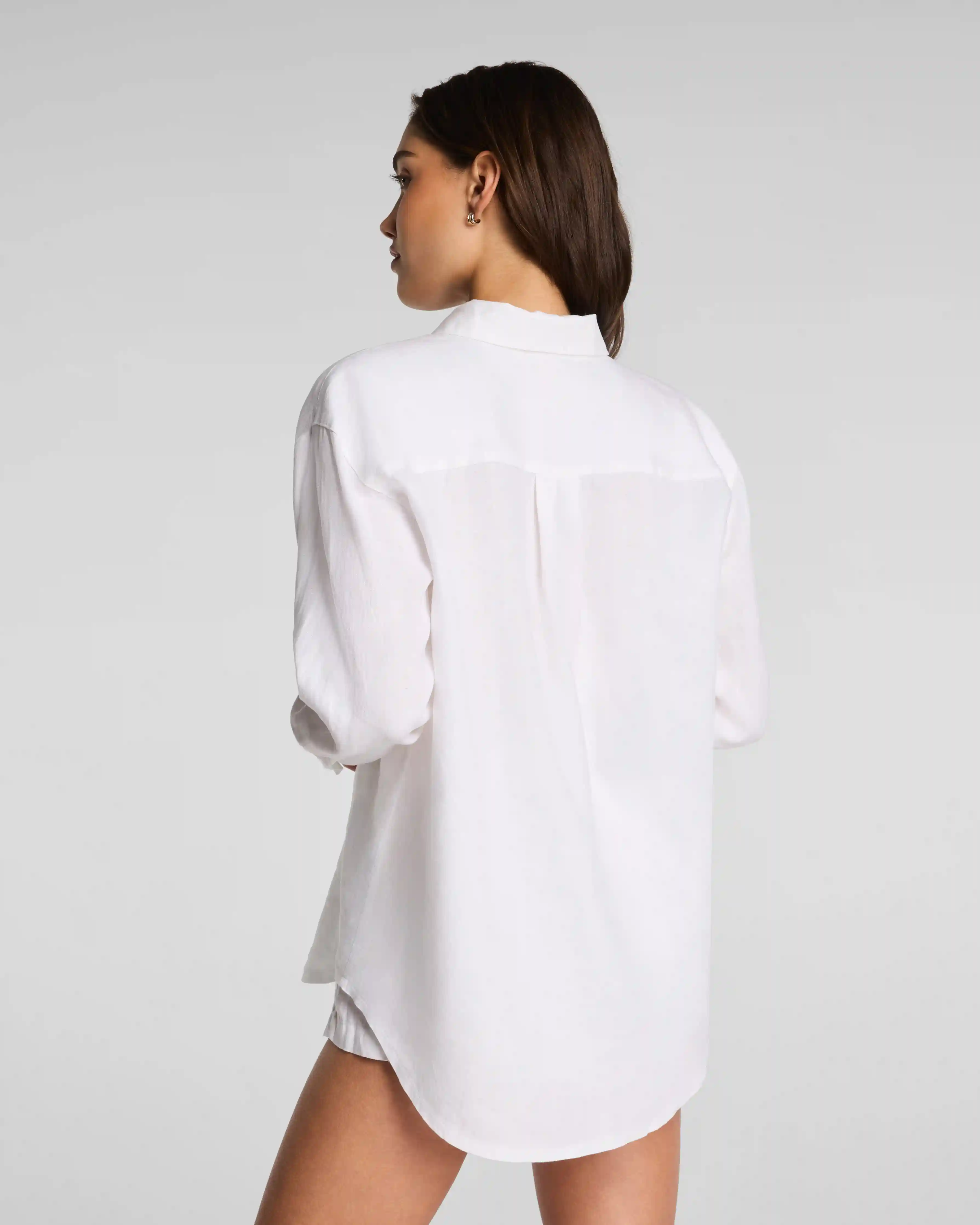 Alternative view of SPANX® Beach Button Down | Vivid White
