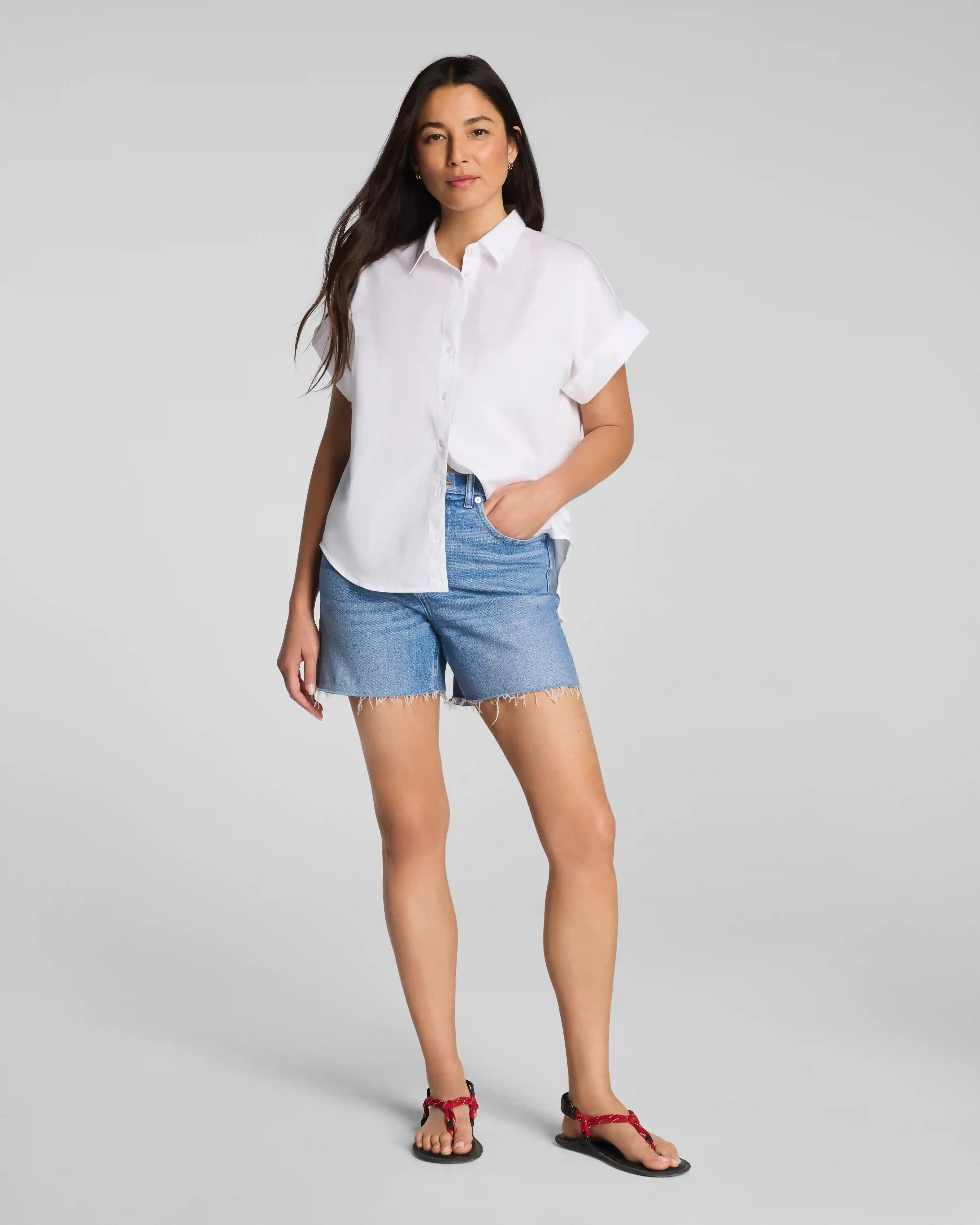 SPANXshape®  Authentic 360 Raw Hem Jean Short, 5" | Elysian