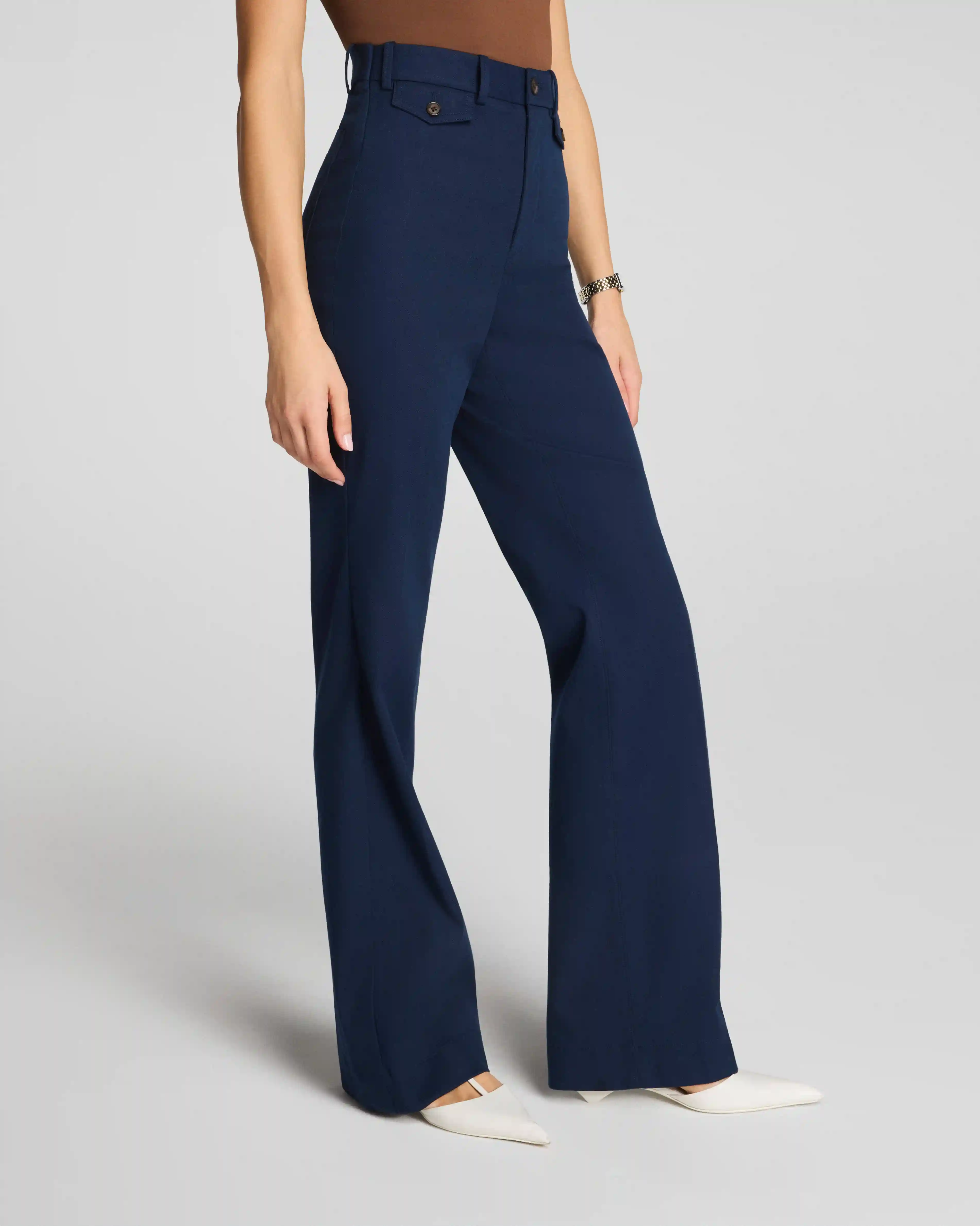 Alternative view of SPANXsupersmooth®  Stretch Twill Easy Flare Pant | Timeless Navy