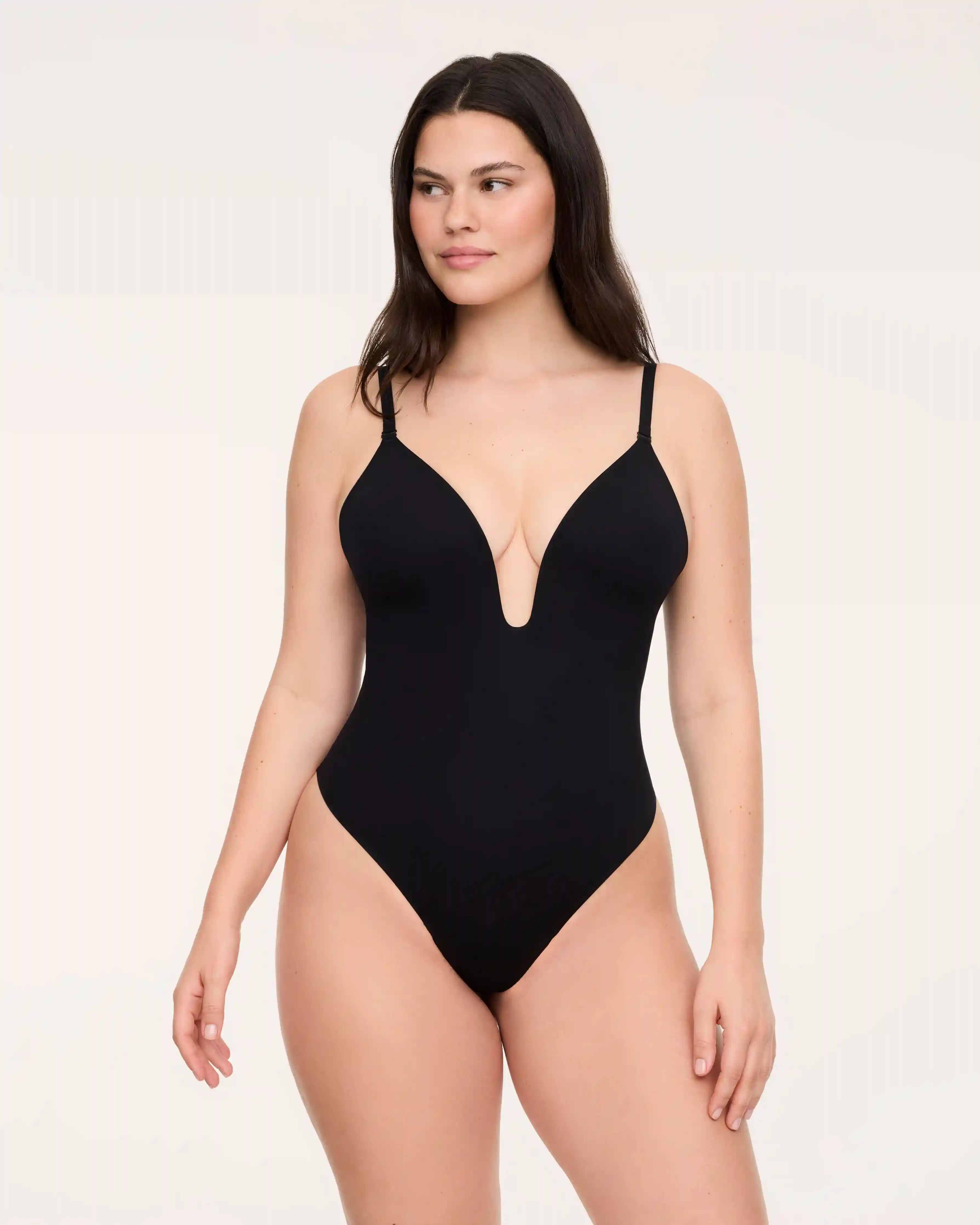 SPANXshape® Suit Your Fancy Plunge Low-Back Thong Bodysuit | Very Black