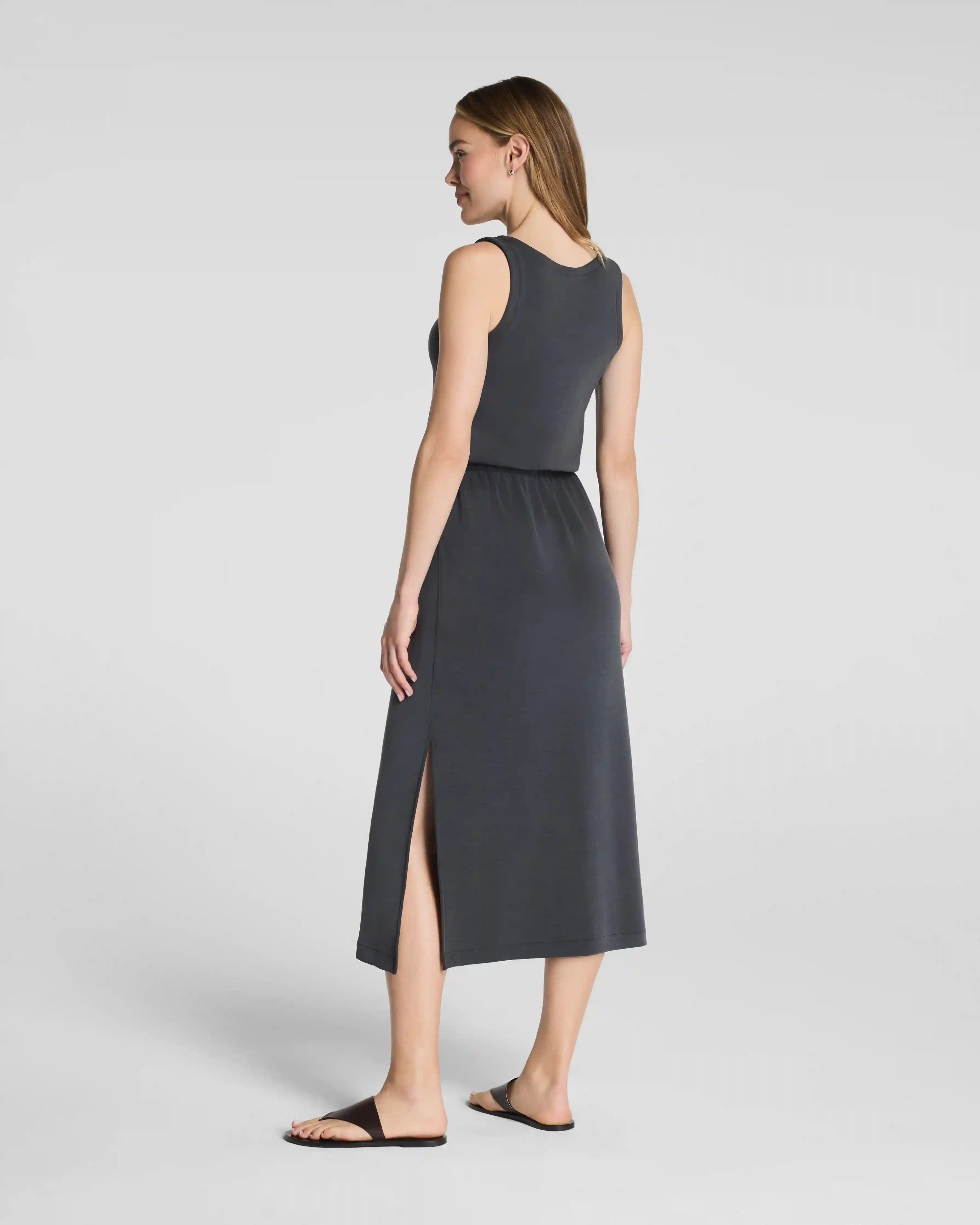 Alternative view of SPANX AirEssentials® Sandwashed Drawstring Maxi Tank Dress | Graphite