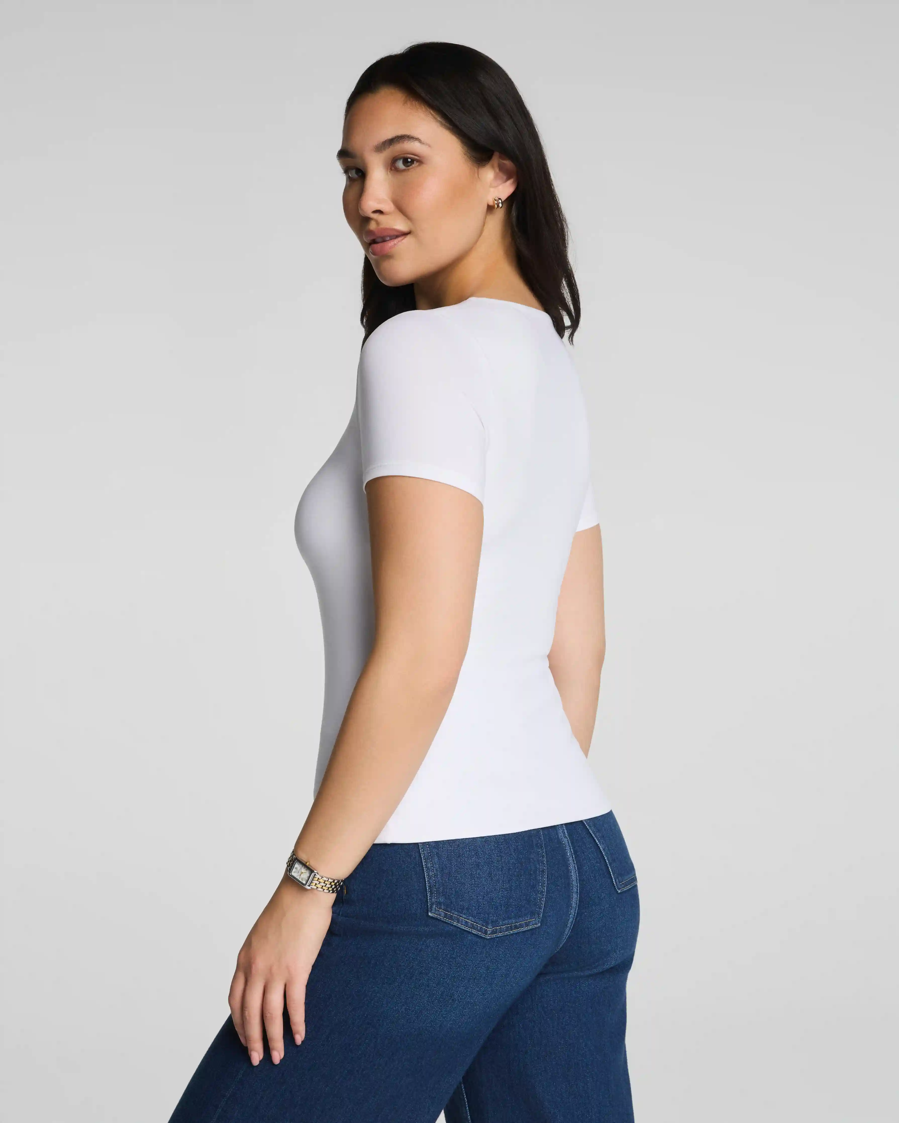 Alternative view of SPANXsmooth®  Jersey V-Neck Tee | Classic White