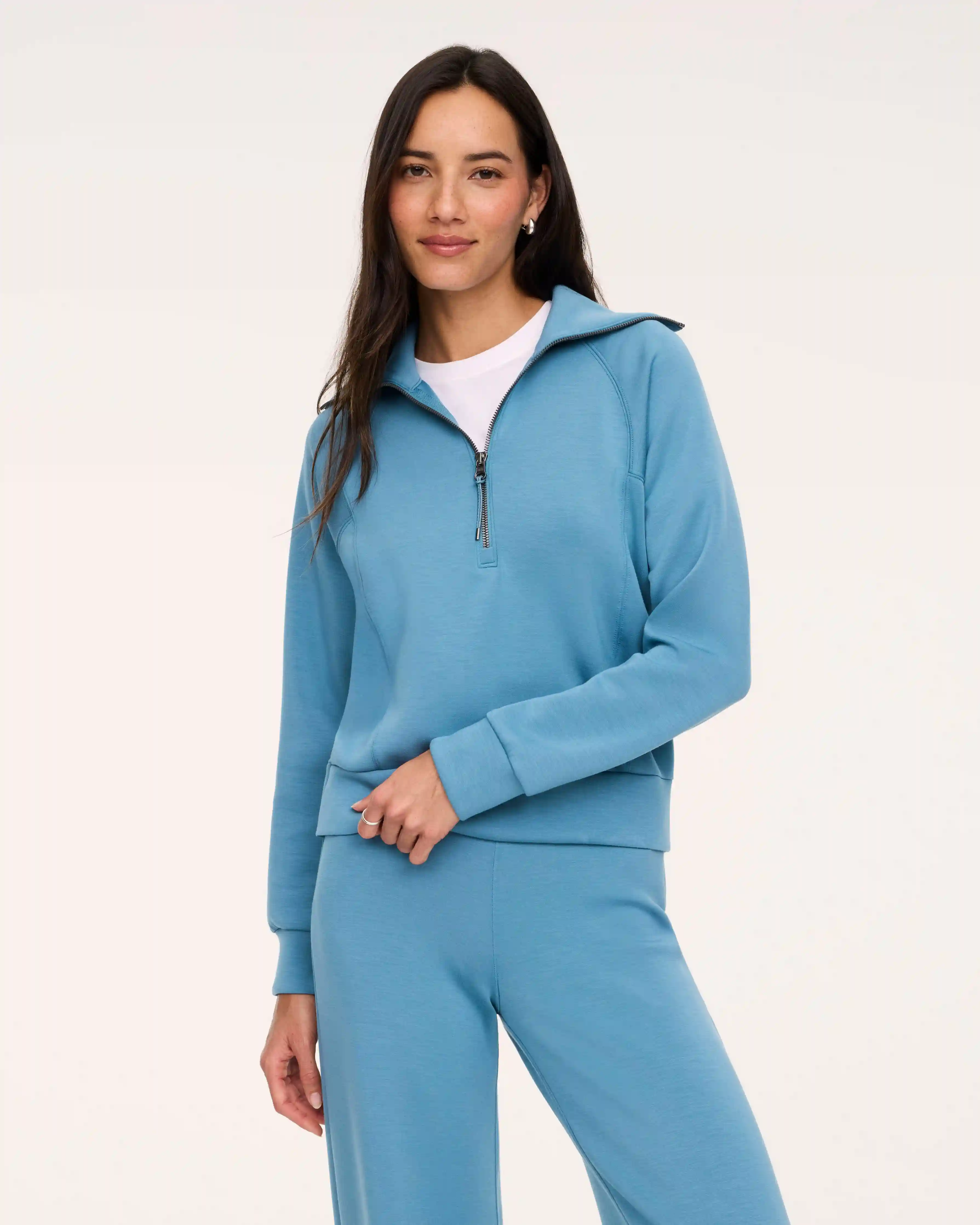 SPANX AirEssentials® Half Zip | Tidal Blue