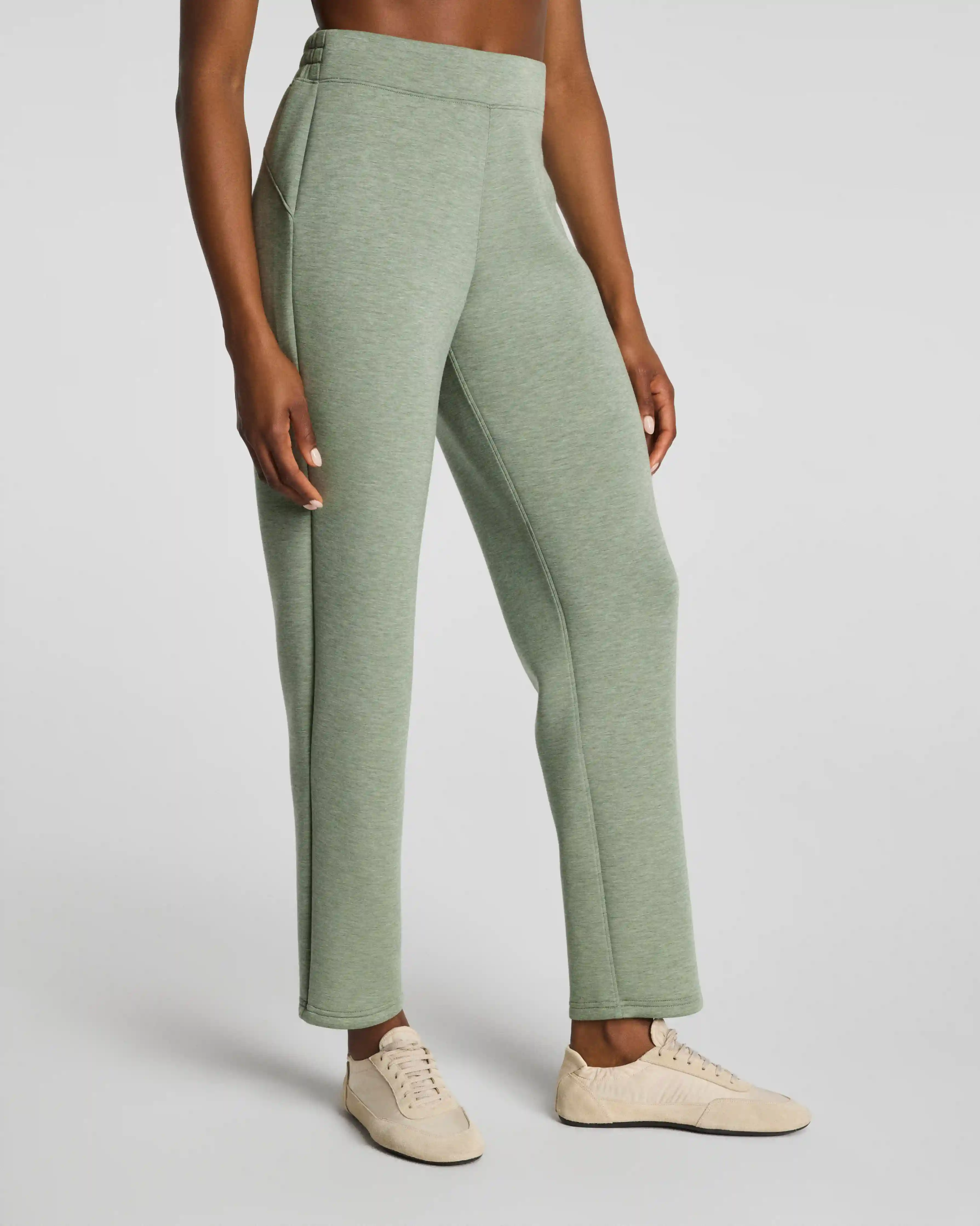Alternative view of SPANX AirEssentials® Slim Straight Pant | Sage Brush Heather