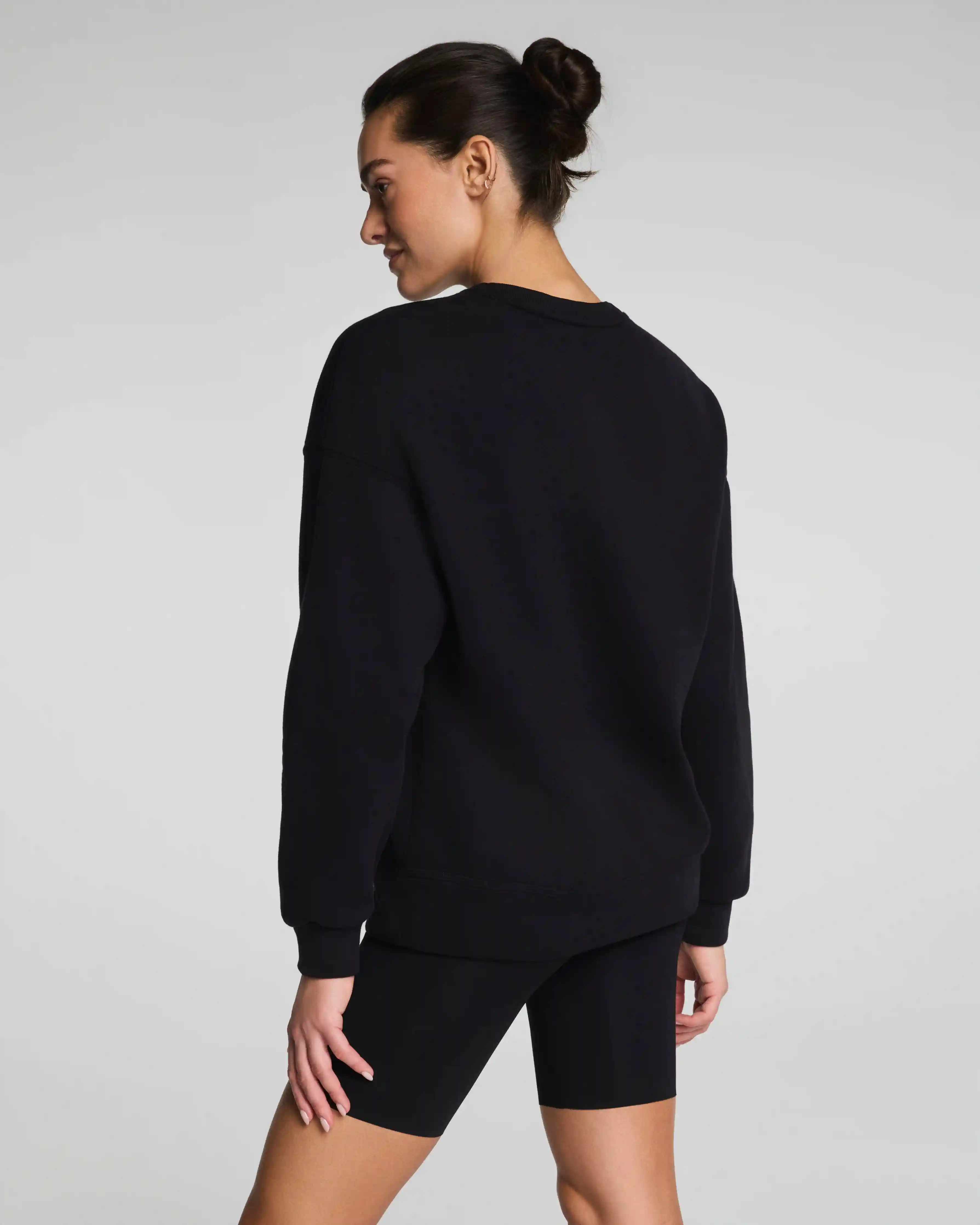 Alternative view of SPANX® BoostUp Cotton Fleece Crewneck Tunic | Very Black