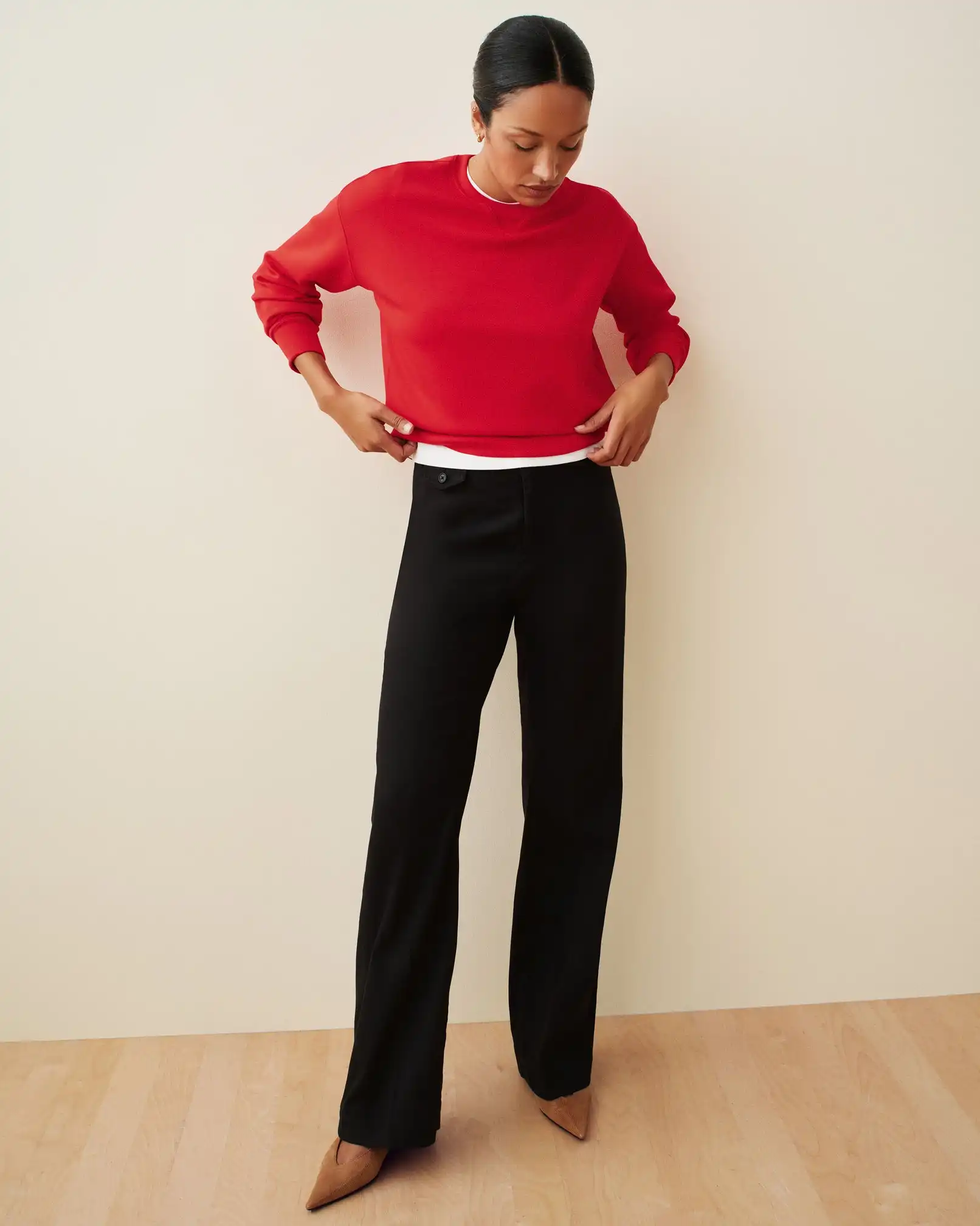 Alternative view of SPANXsupersmooth®  Stretch Twill Easy Flare Pant | Classic Black