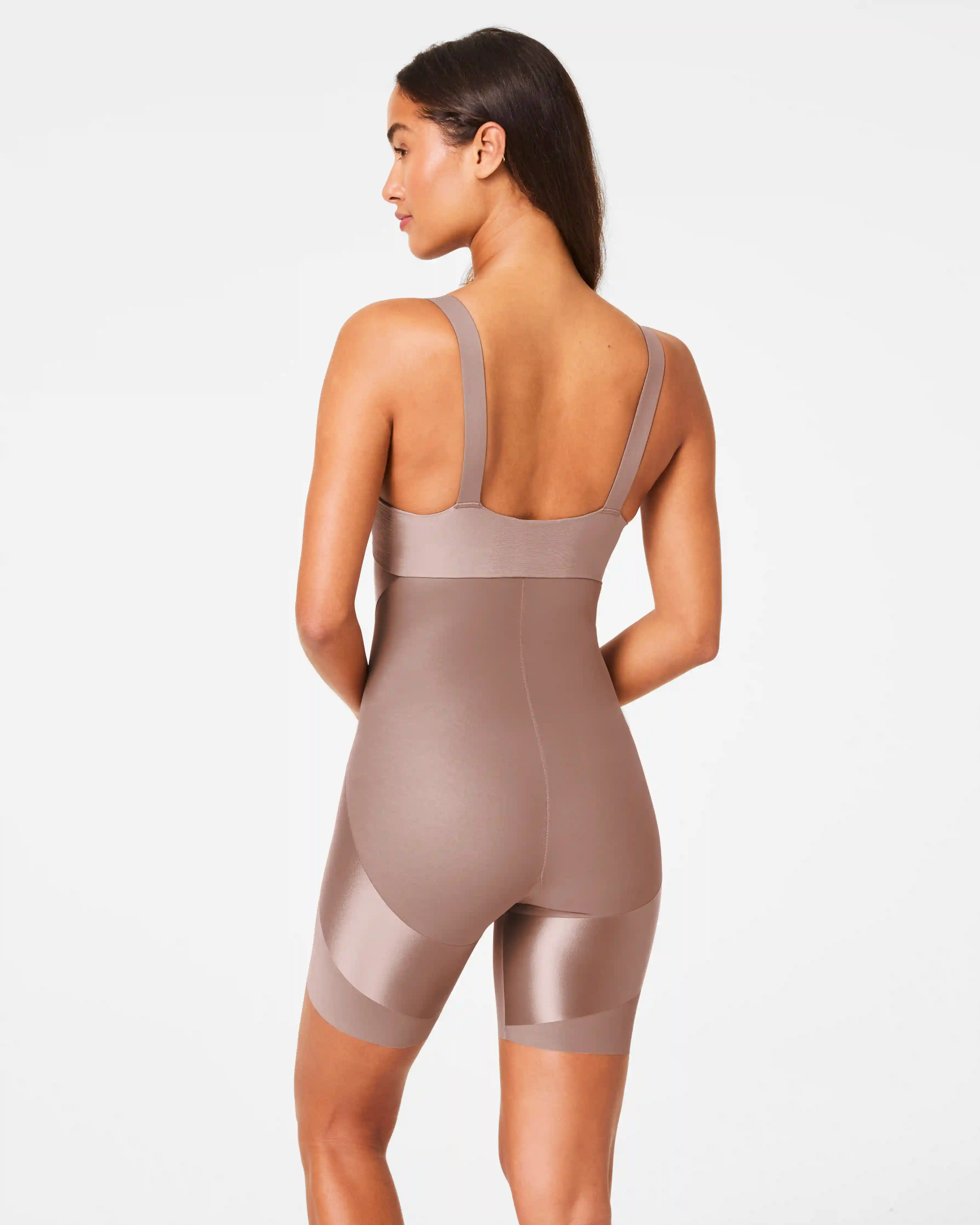 Alternative view of SPANXshape®  Satin-X™ High-Waisted Mid-Thigh Short | Cafe Au Lait