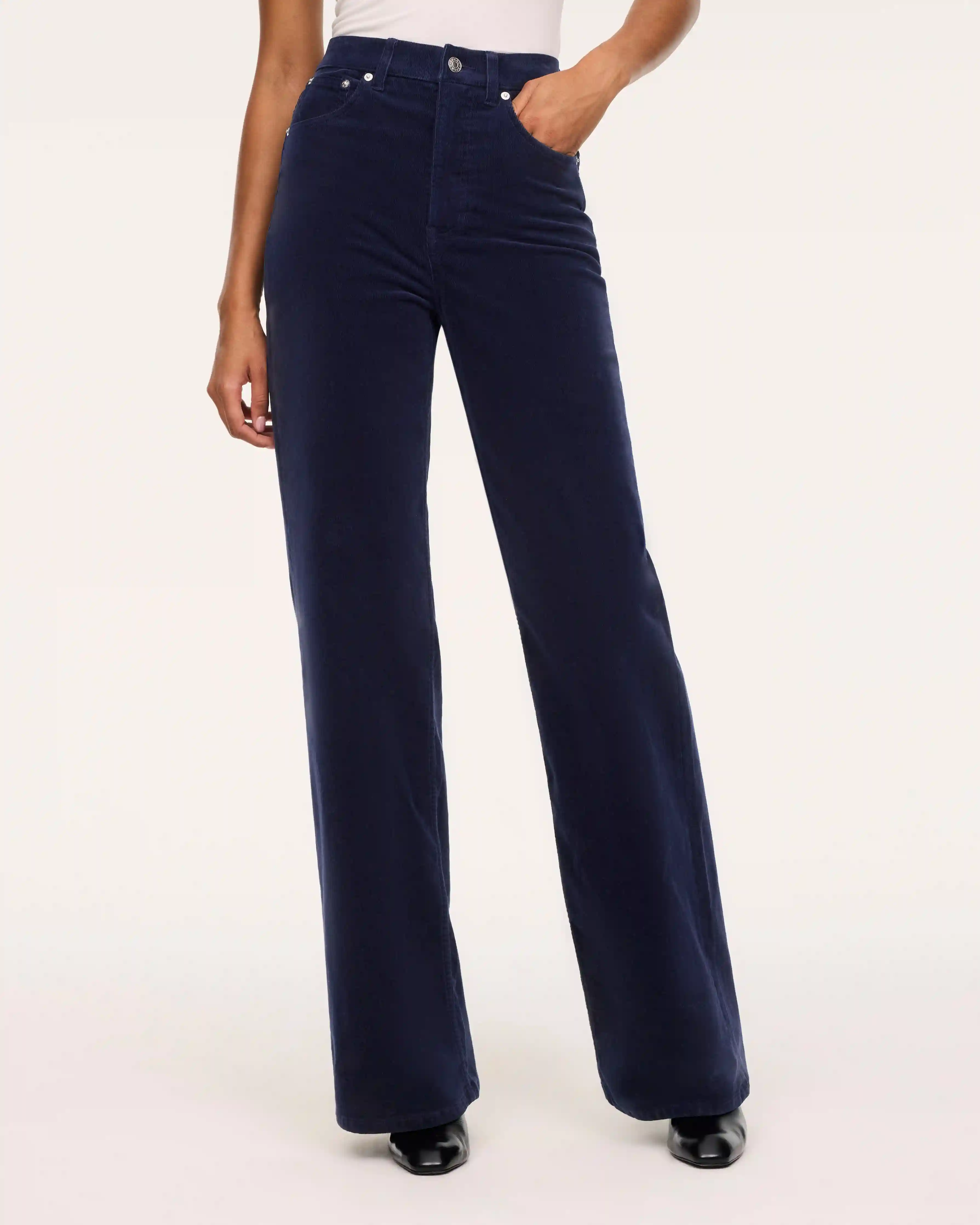 Alternative view of SPANXshape® Authentic 360 Corduroy Wide Leg Jeans | Timeless Navy