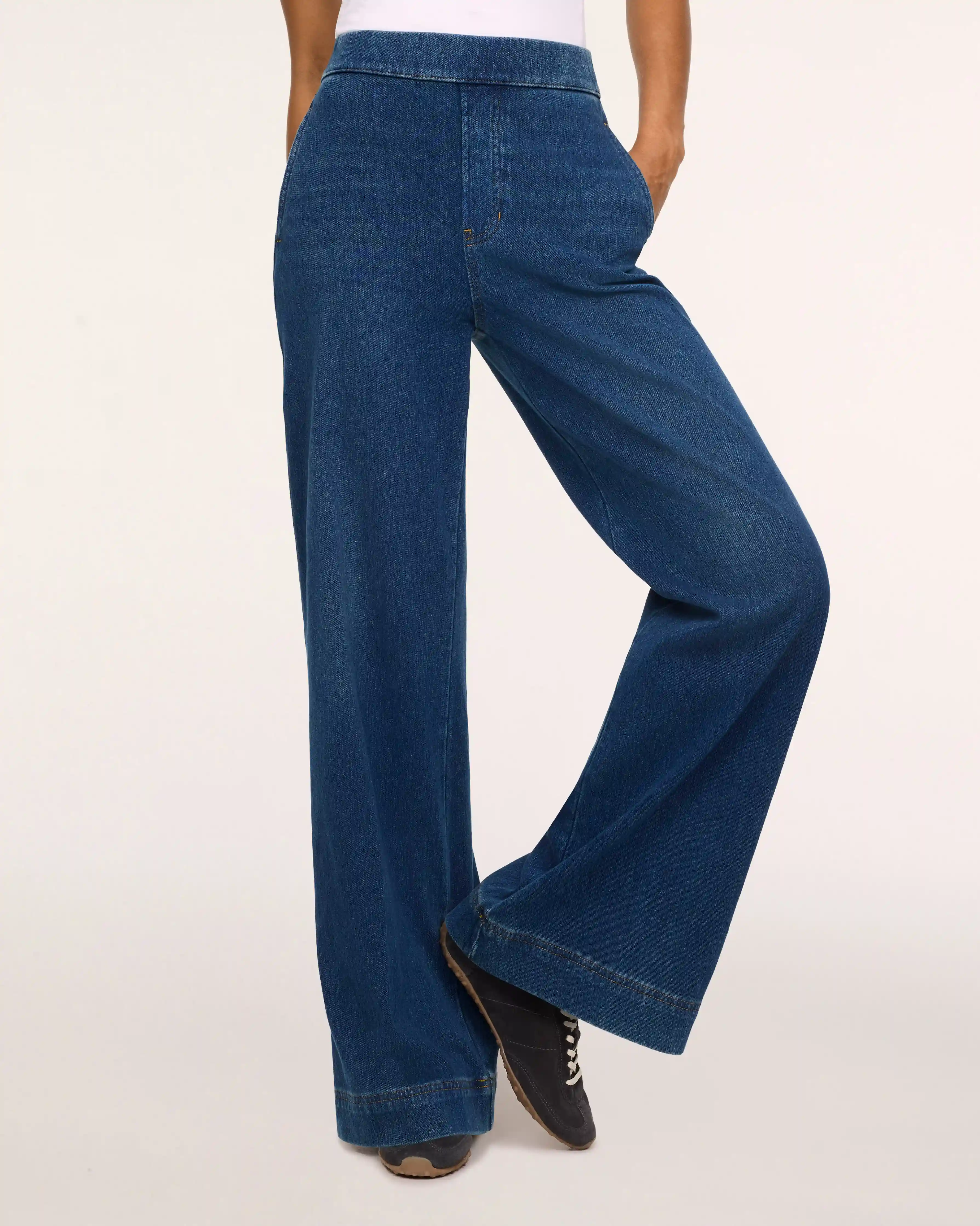 Alternative view of SPANX® Denim-ish Wide Leg Pant | Indigo Mist