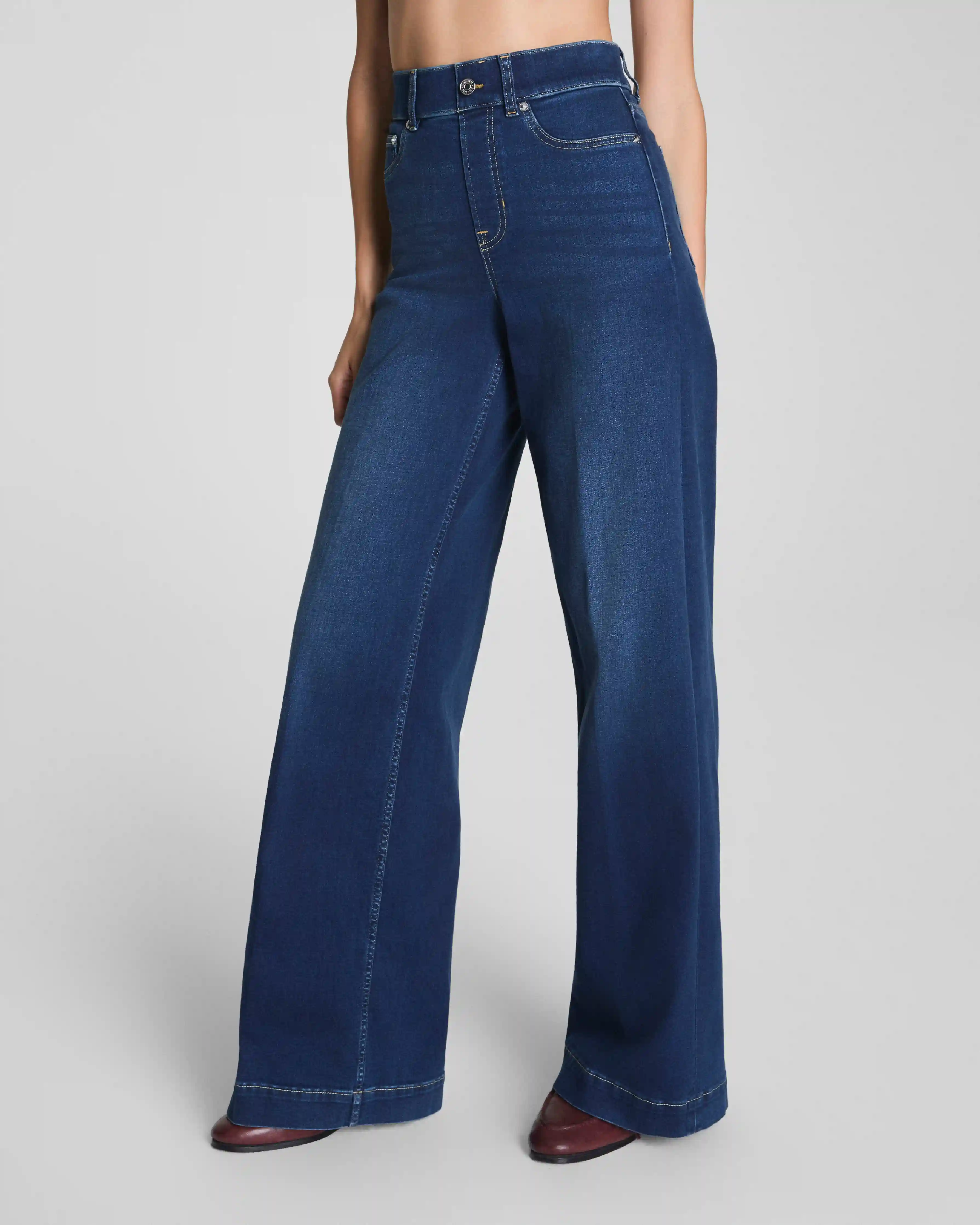 Alternative view of SPANXshape®  EveryWear Pull-On Wide Leg Jeans | Poseidon
