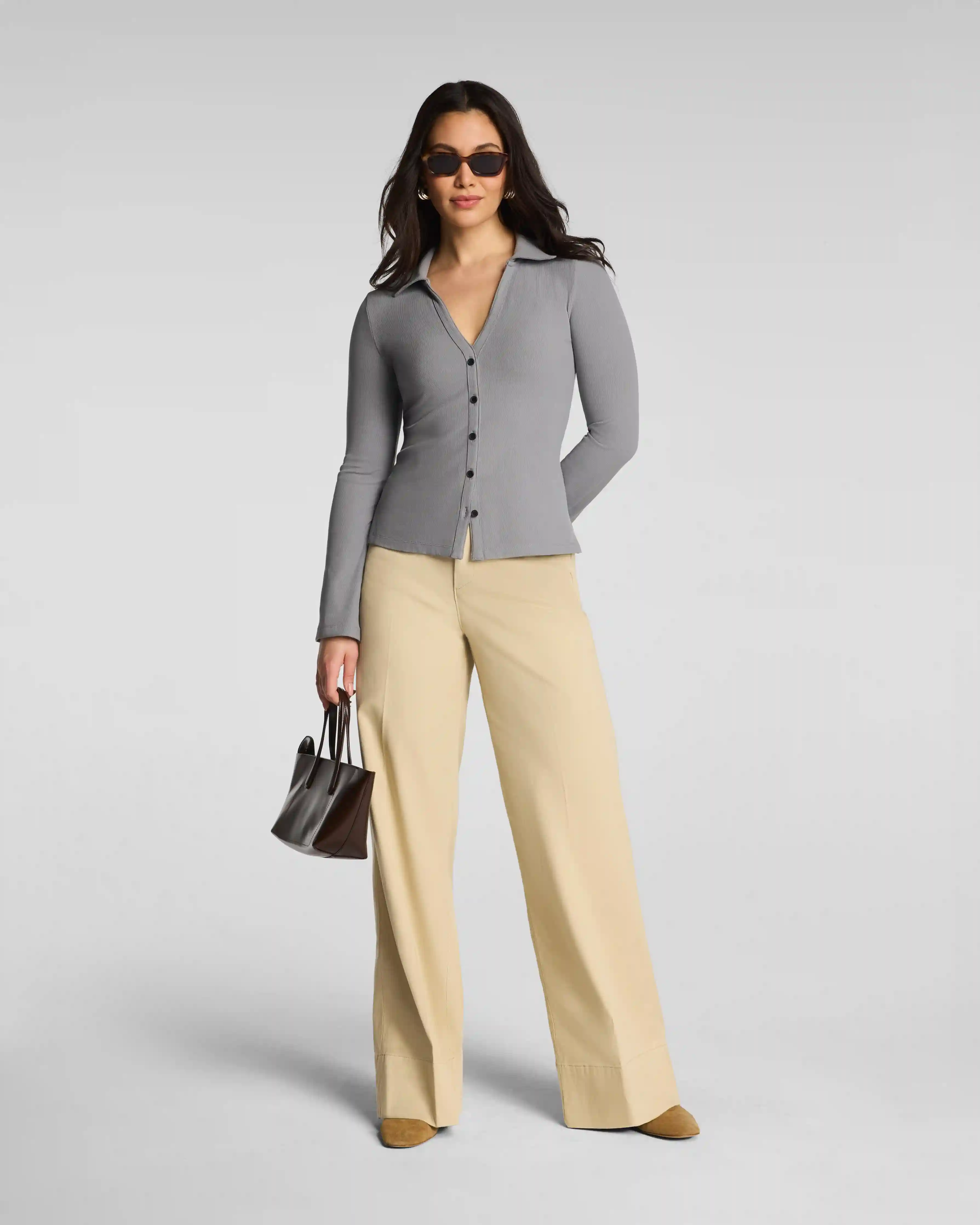 SPANXsupersmooth®  Stretch Twill Wide Leg Pant | Sandbar