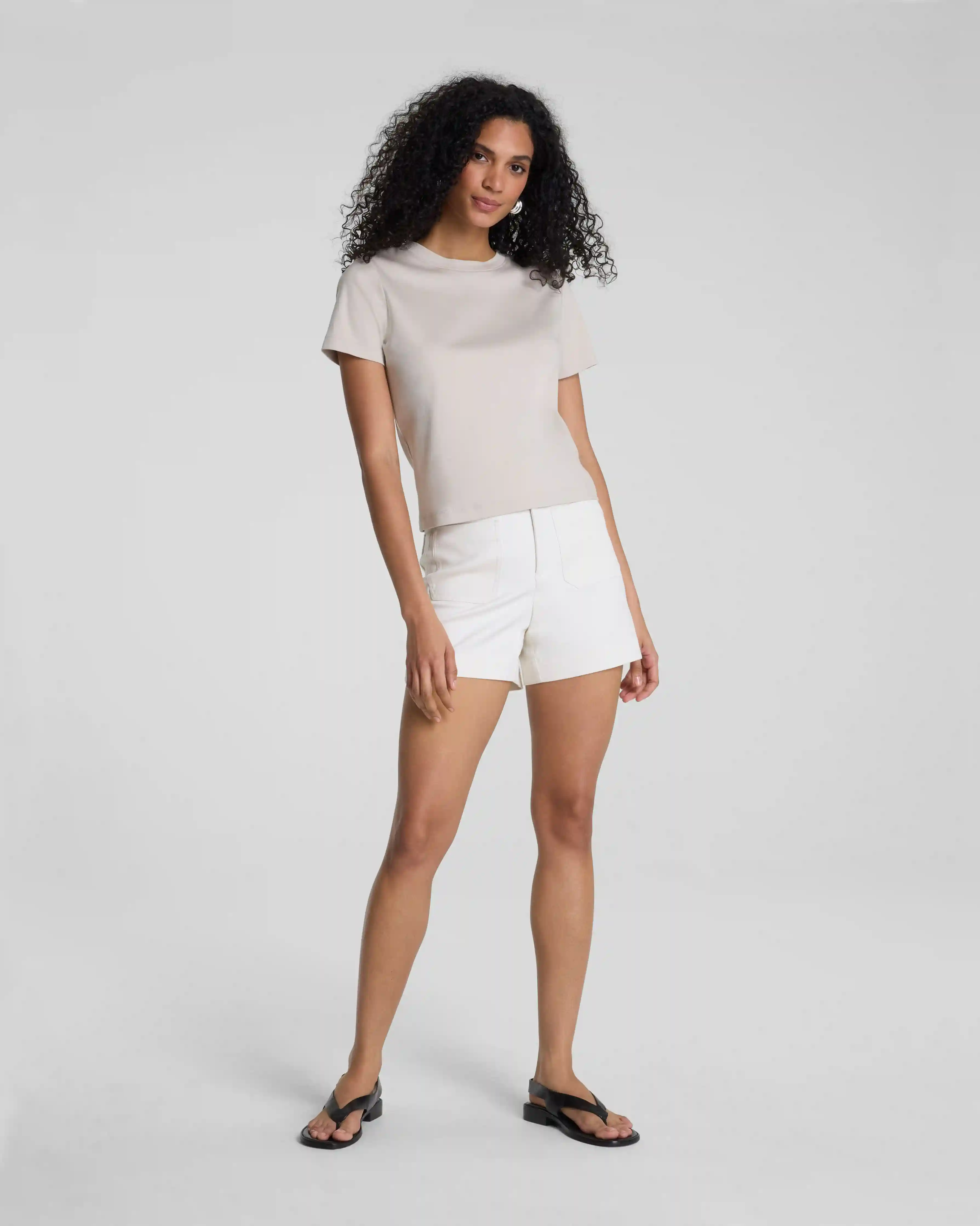 SPANXsupersmooth®  Stretch Twill Short with Patch Pockets, 5" | Ivory