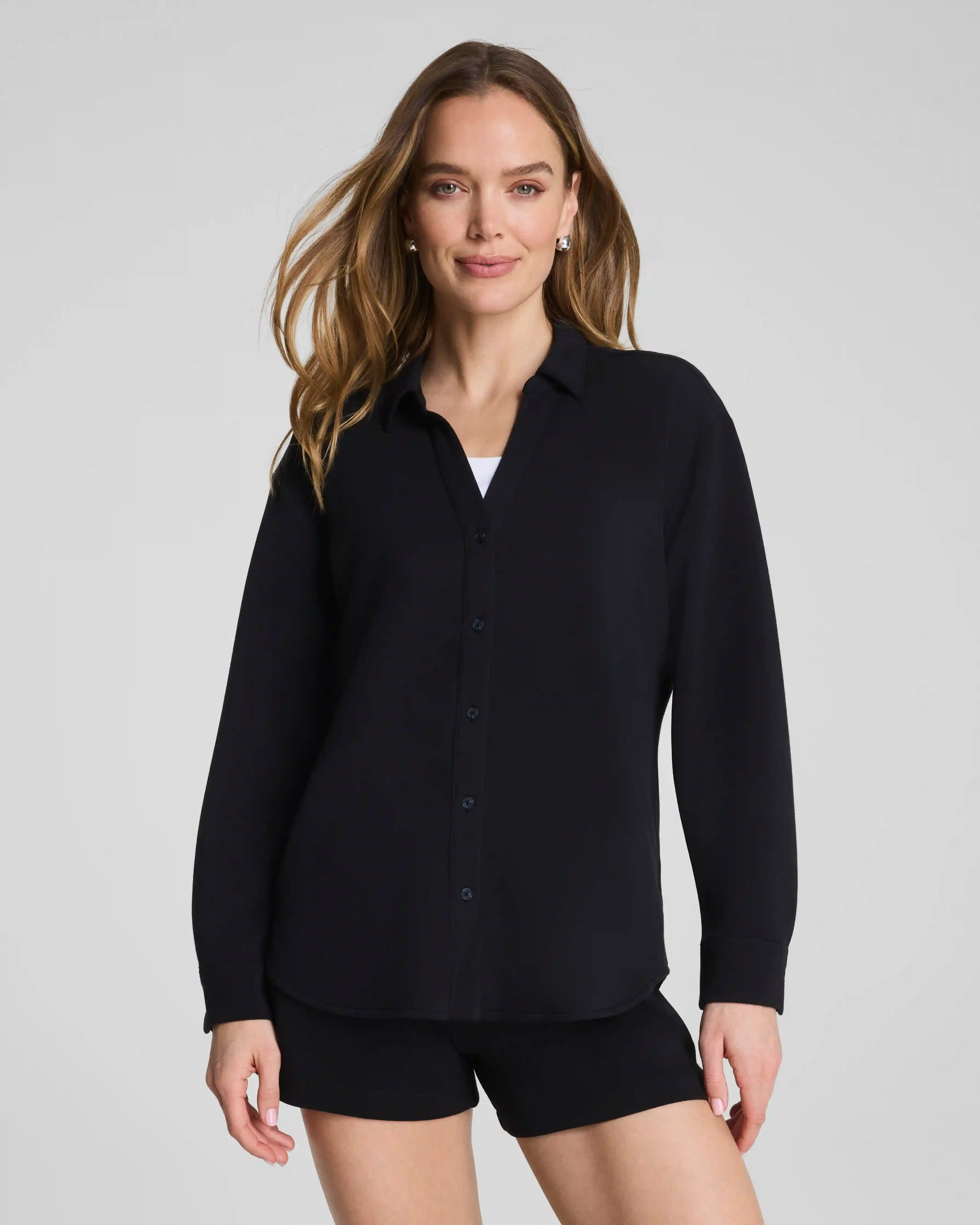 SPANX® AirEssentials® Oversized Button Down  | Very Black