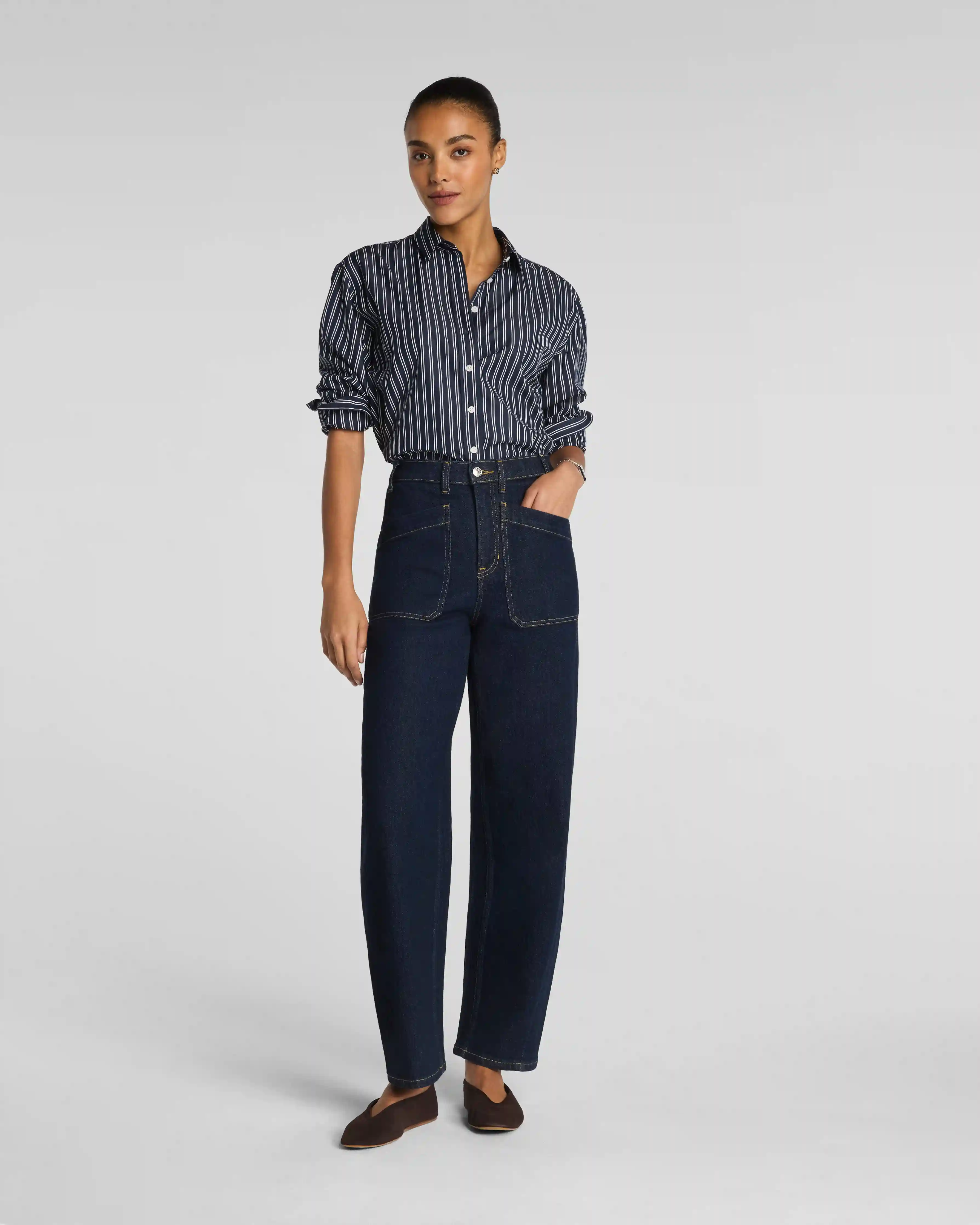 SPANXshape®  Authentic 360 Utility Barrel Leg Jeans | Marina
