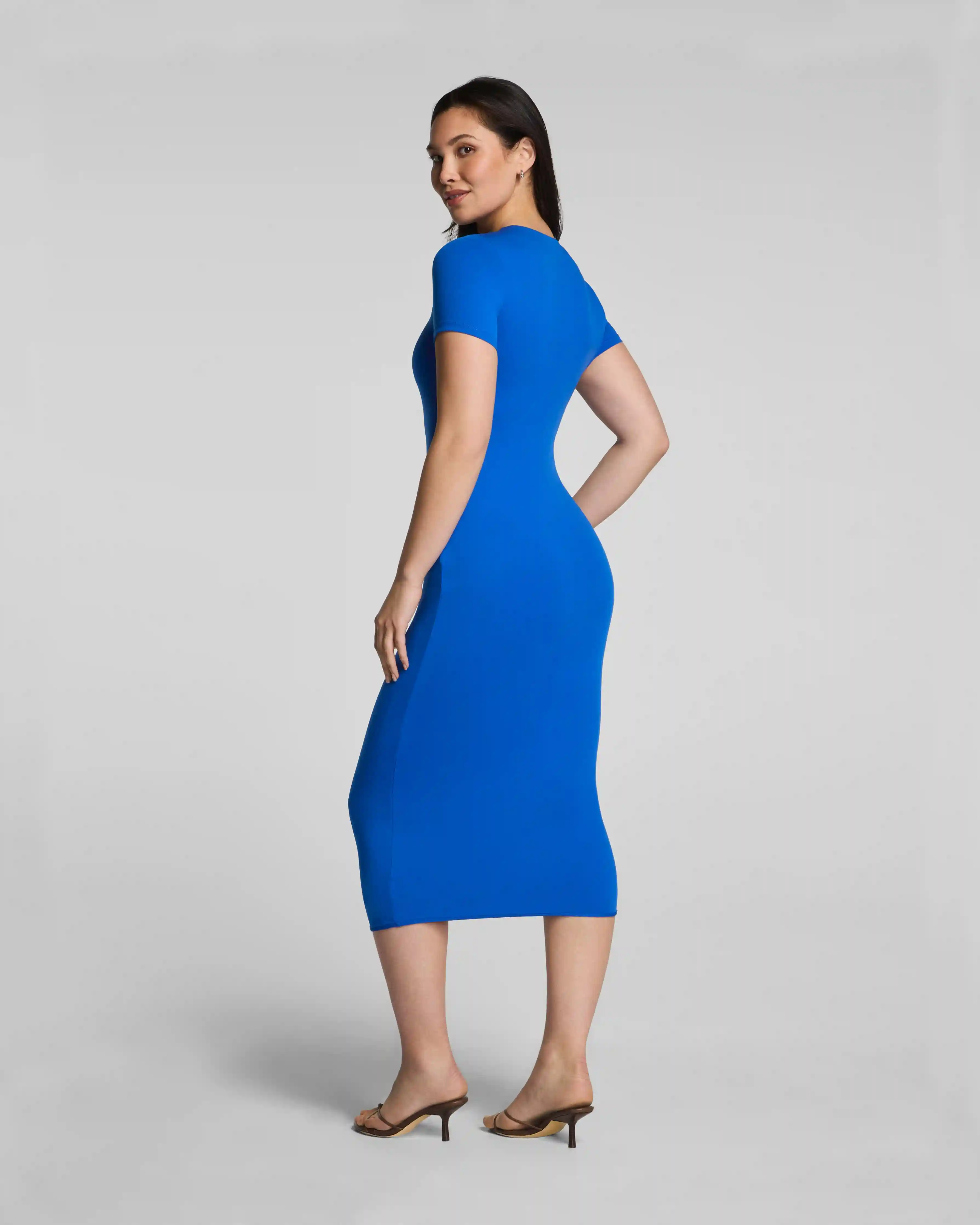 Alternative view of SPANXsmooth®  Jersey Crewneck Short Sleeve Midi Dress | Current