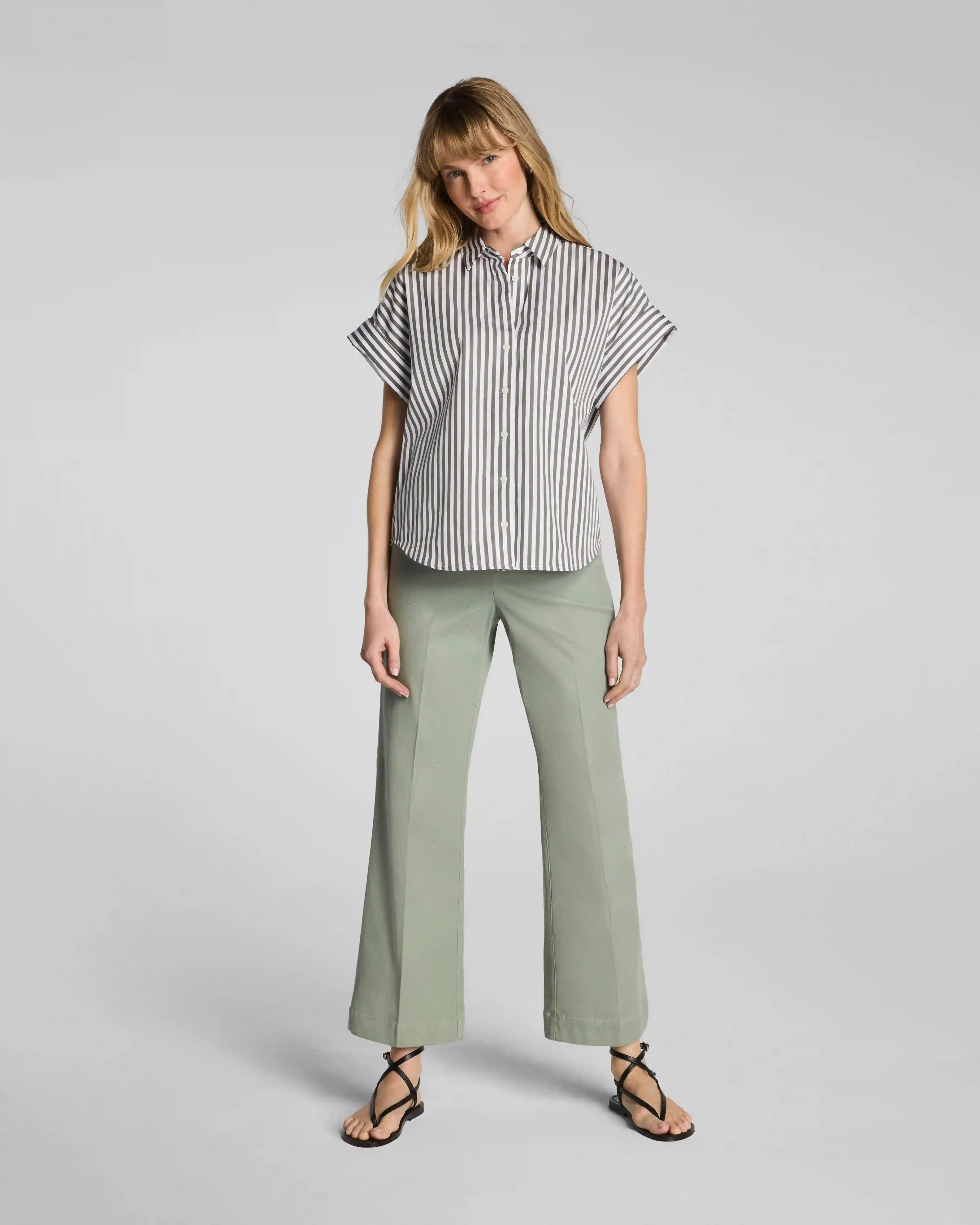 SPANXsupersmooth®  Stretch Twill Cropped Easy Flare Pant | Sage Brush