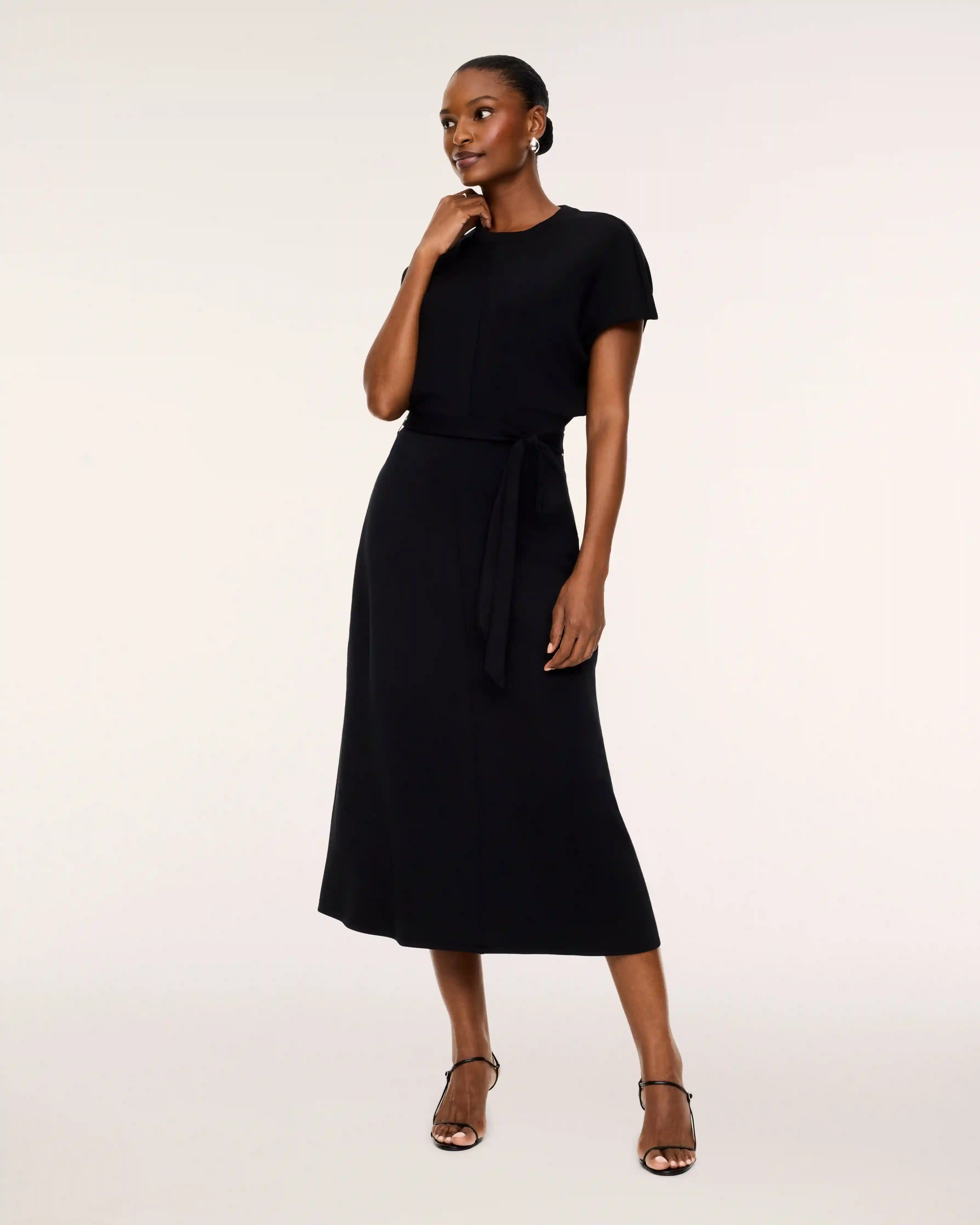 SPANX AirEssentials® Draped Tie-Waist Maxi Dress | Very Black