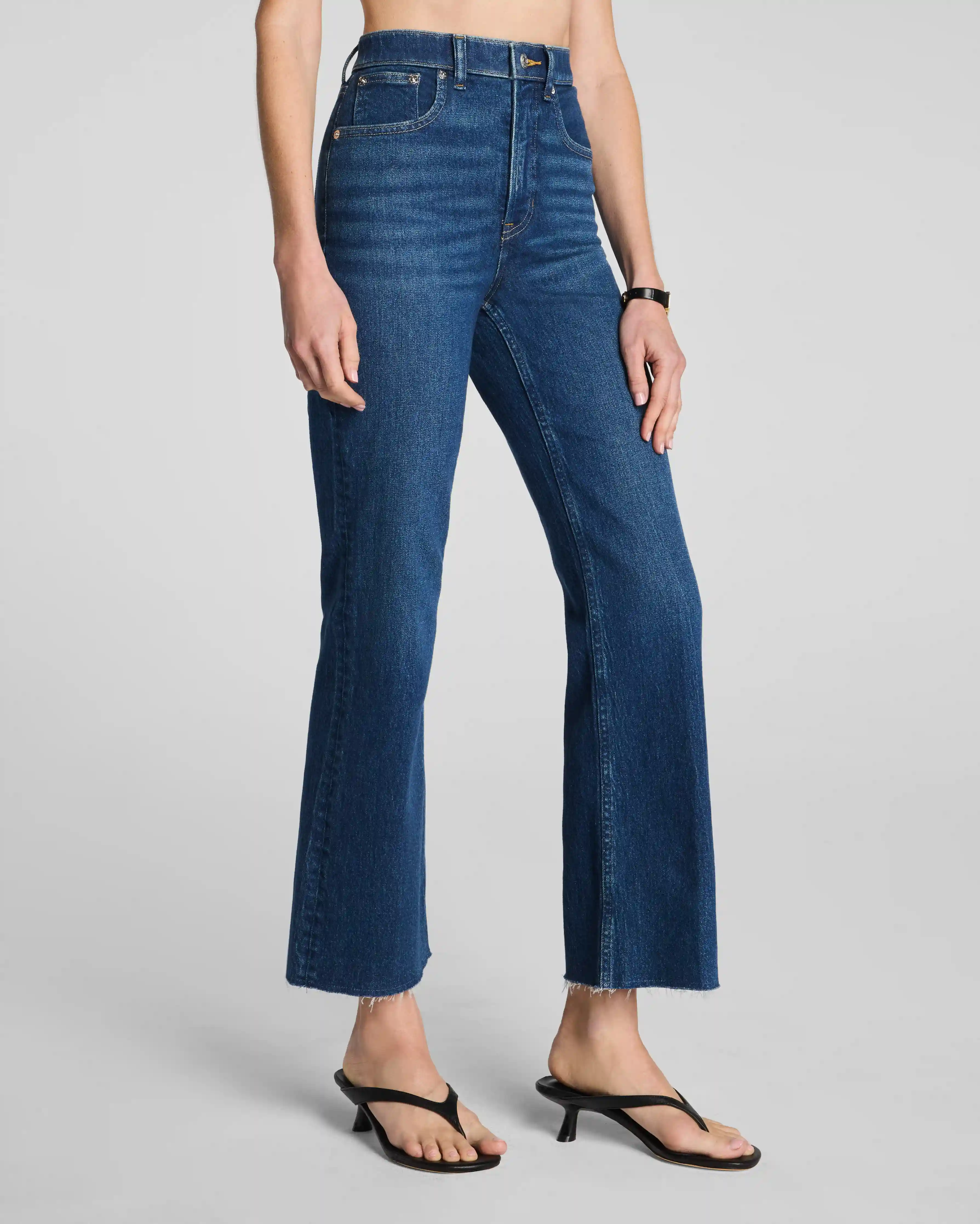 Alternative view of SPANXshape®  Authentic 360 Raw Hem Kick Flare Jeans | Adriatic Blue