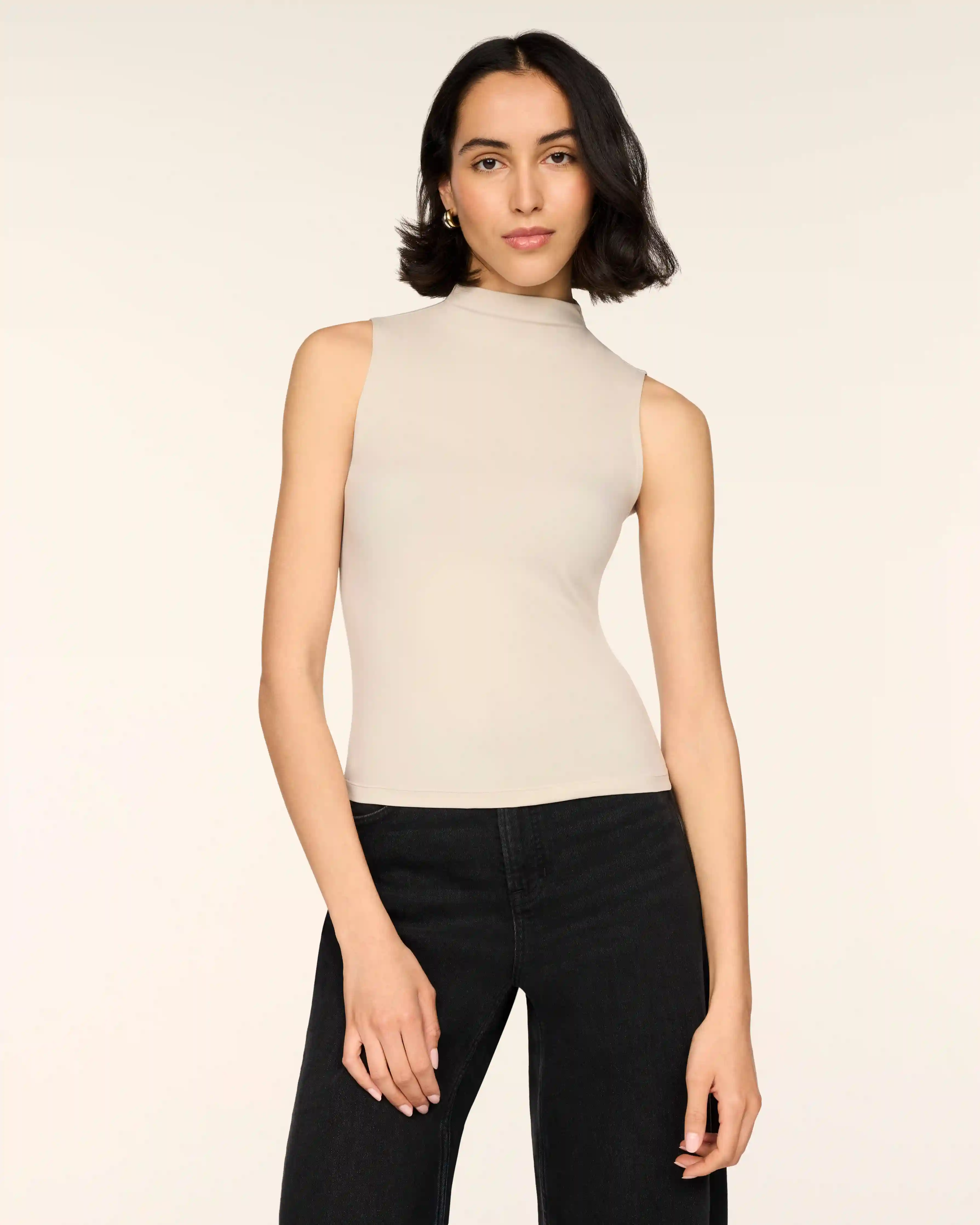 SPANXsmooth™ Jersey Mock Neck Tank | Bone