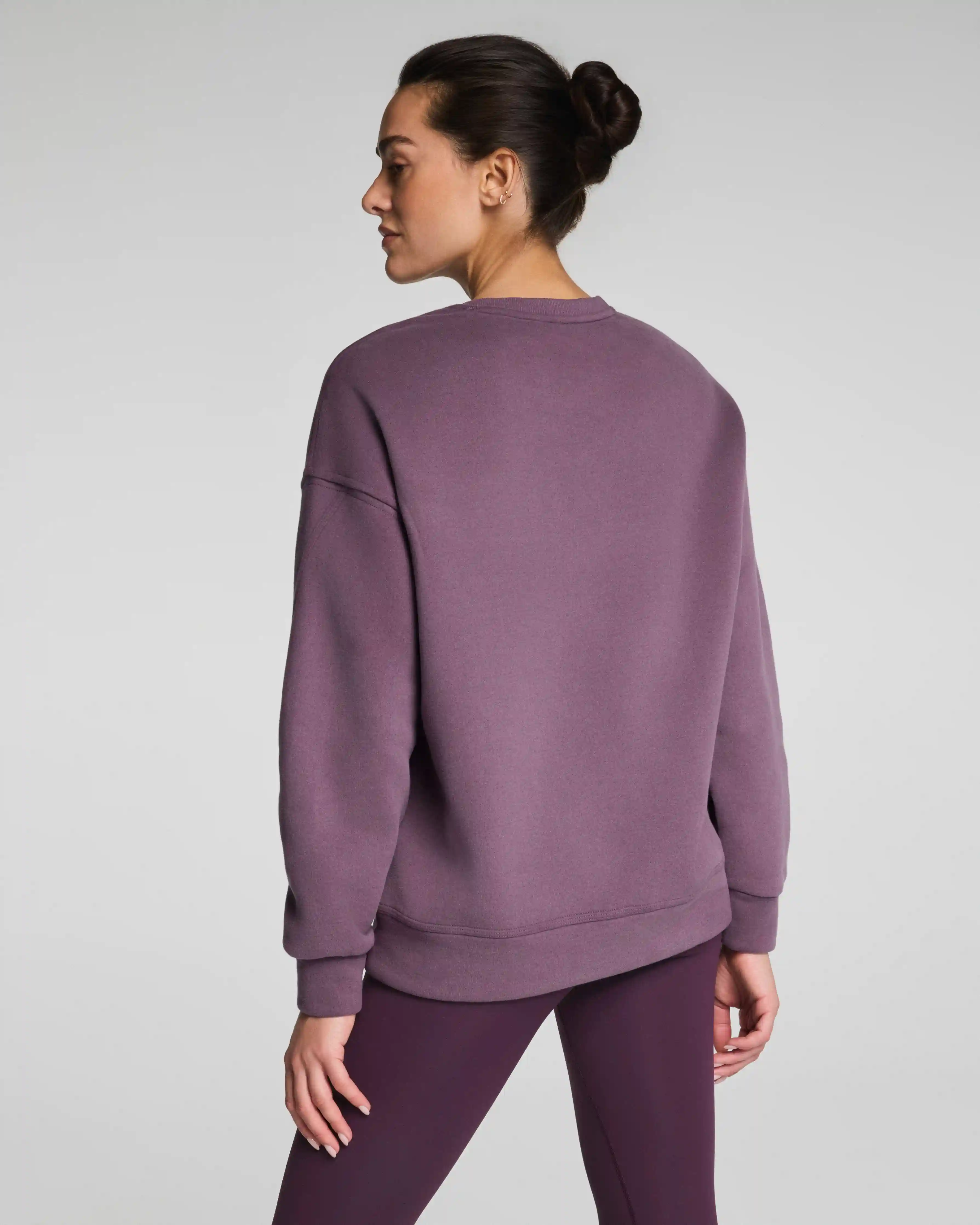 Alternative view of SPANX® BoostUp Cotton Fleece Crewneck Tunic | Prune