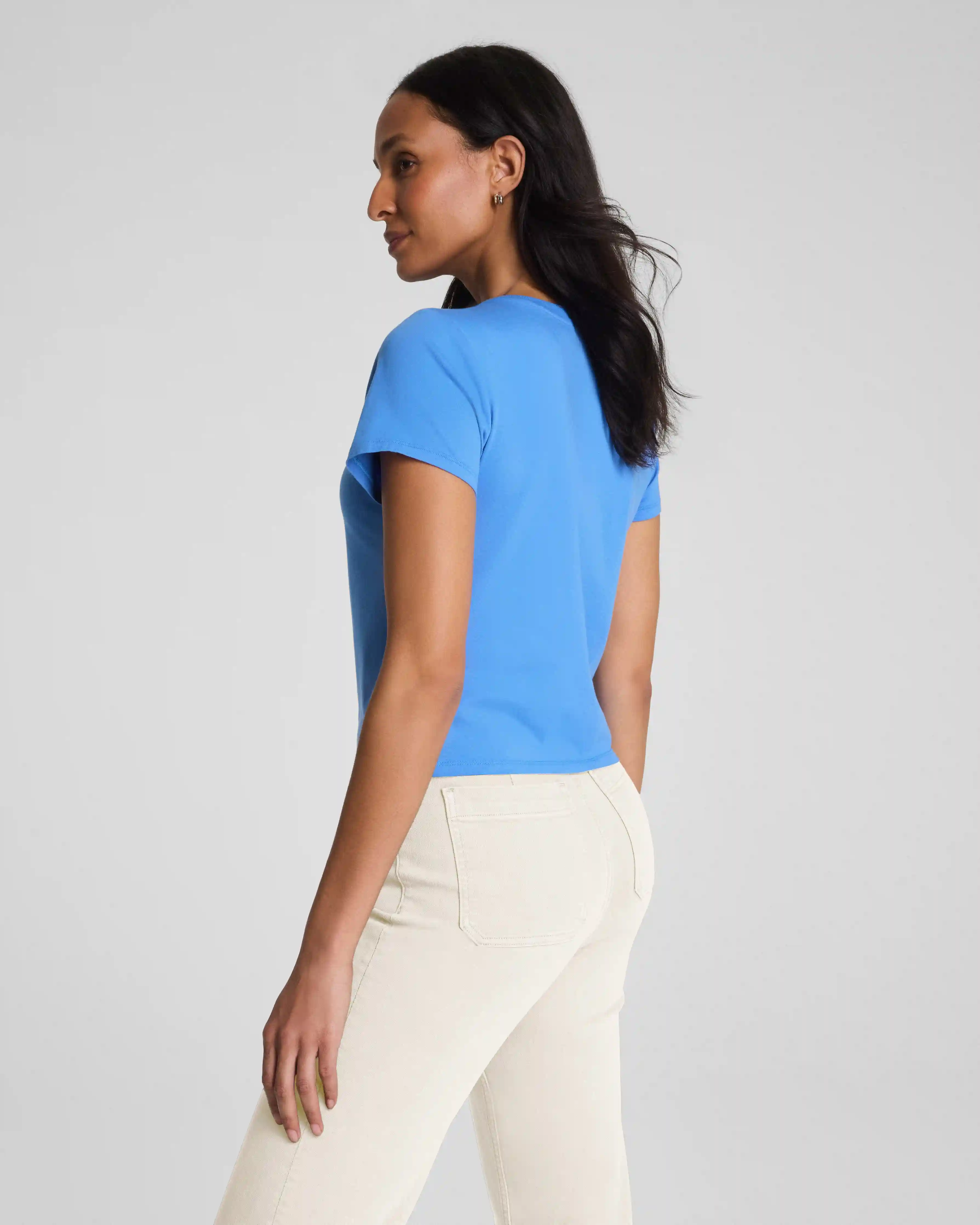 Alternative view of karla welch for SPANX® Cropped 70s Tee | French Blue