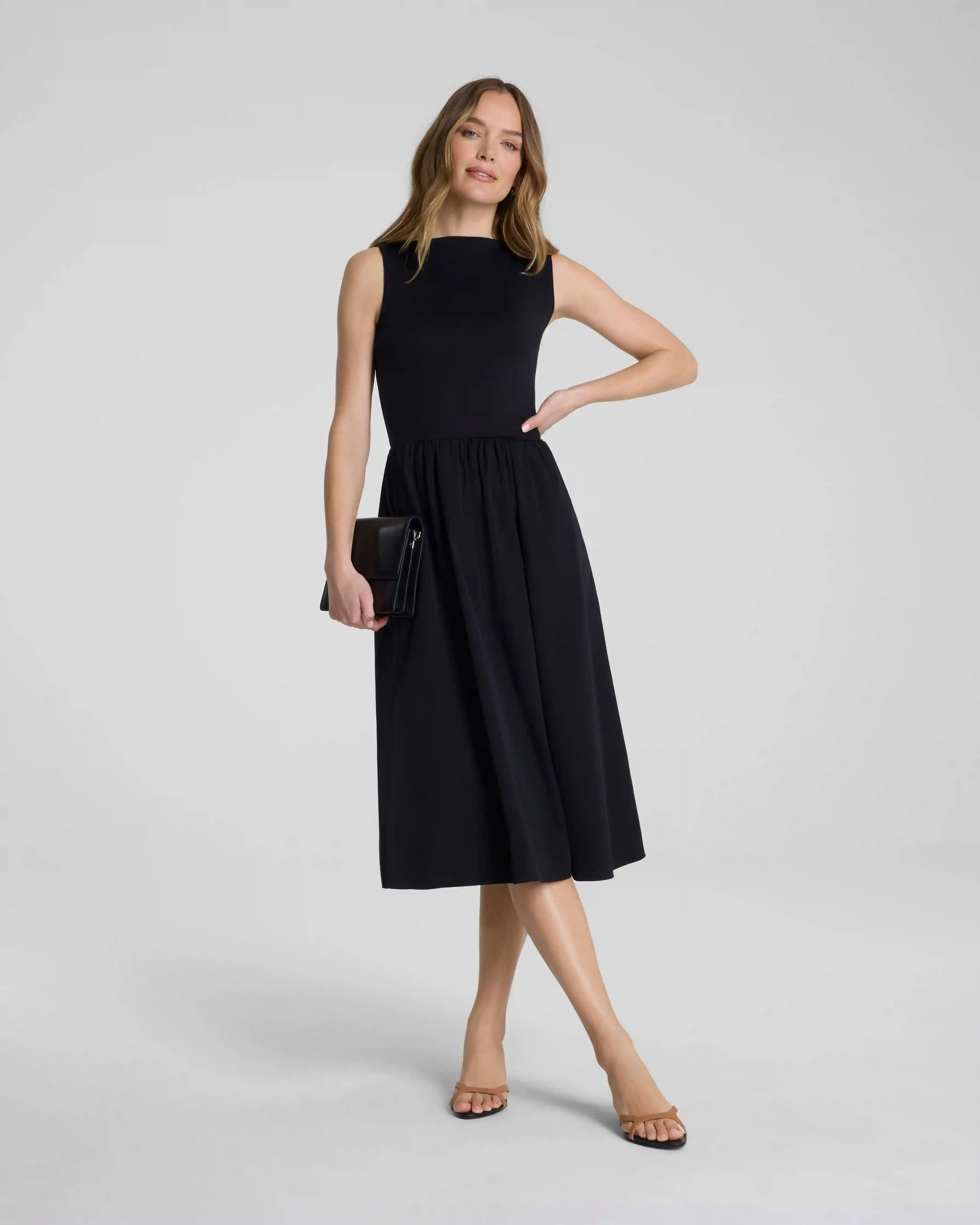 SPANXsmooth®  Jersey High Neck Midi Dress | Classic Black