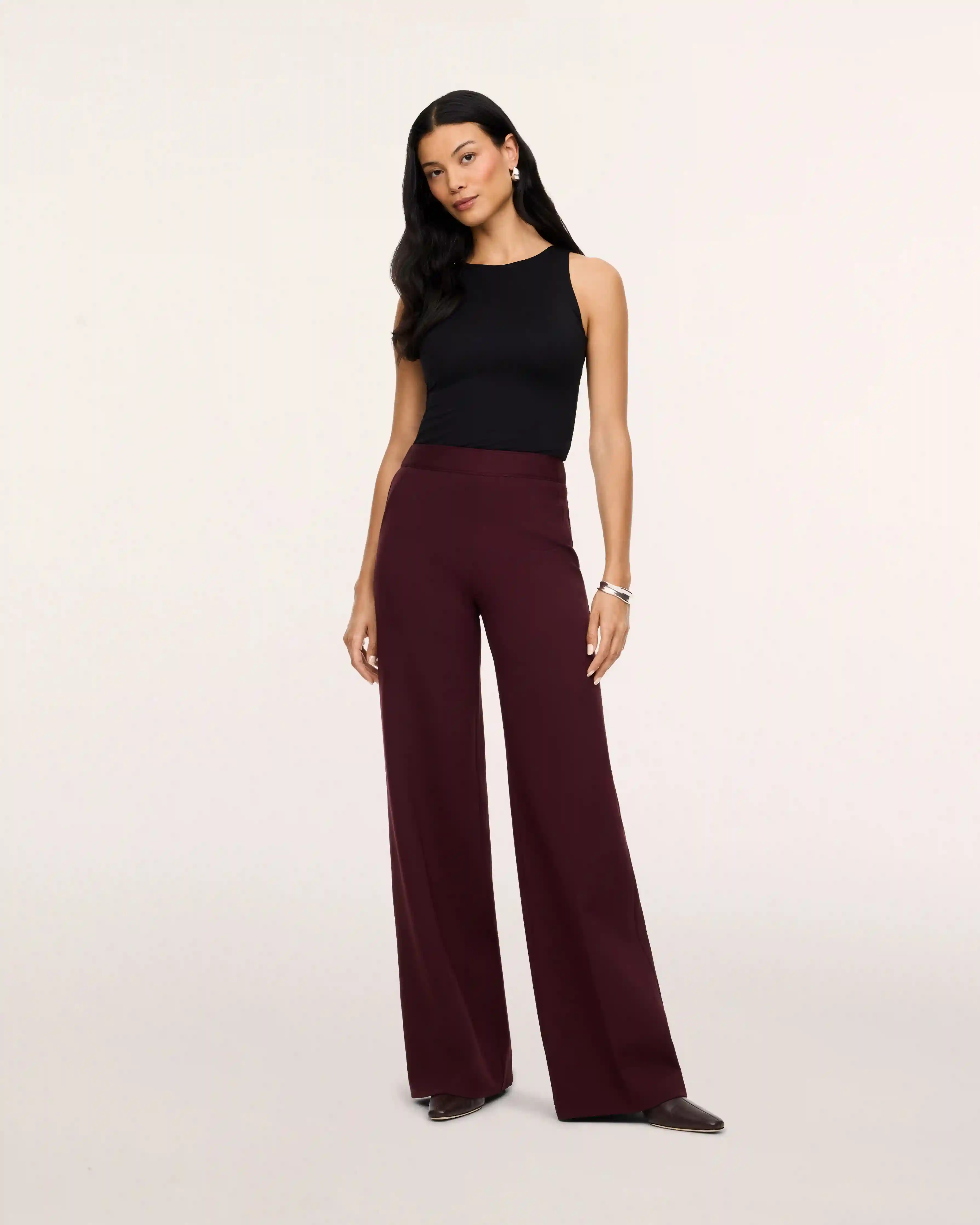 SPANXsupersmooth® PerfectFit Ponte Wide Leg Pant | Fig Noir