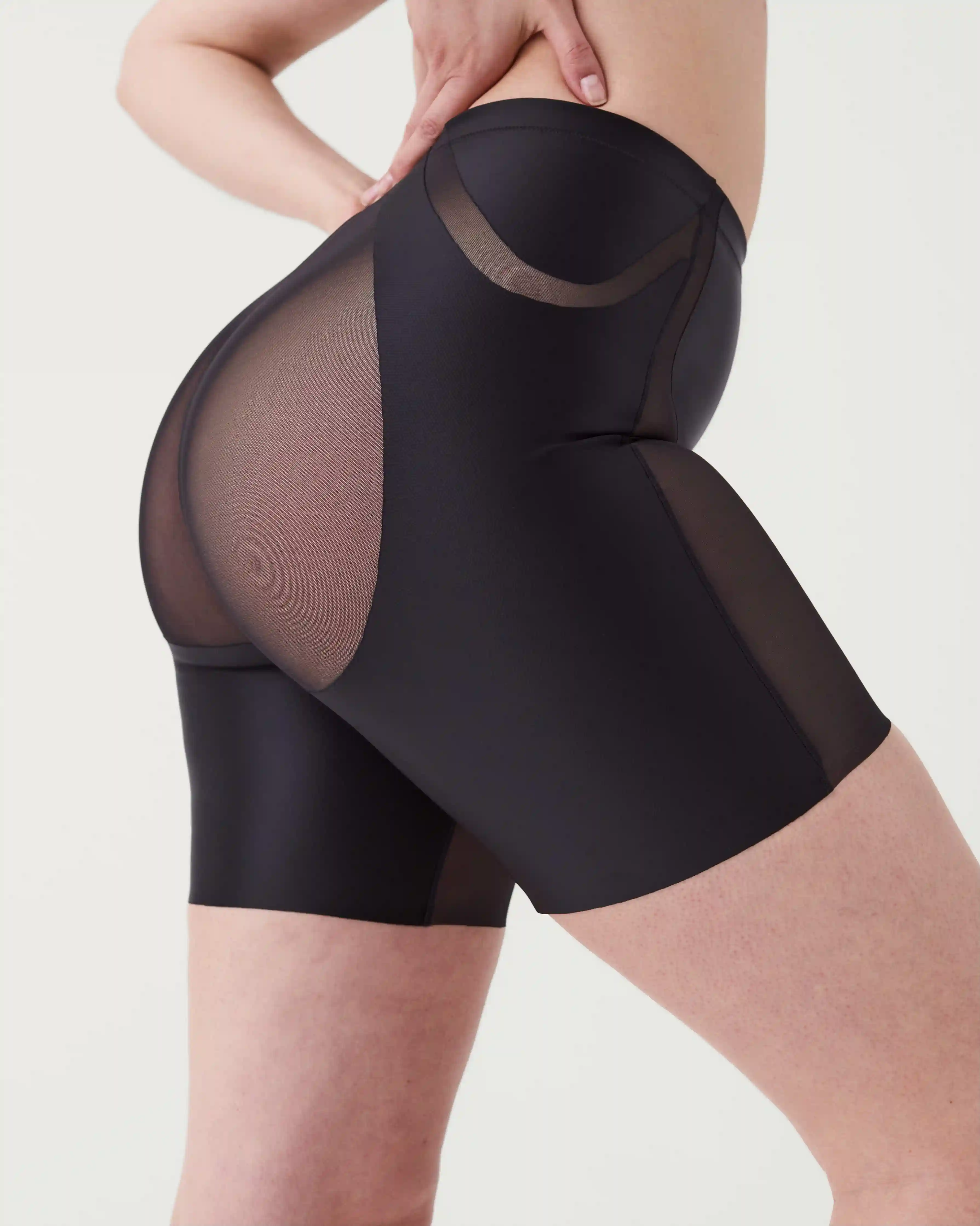 SPANXshape® Satin-X™ Booty-Lifting Mid-Thigh Short | Very Black