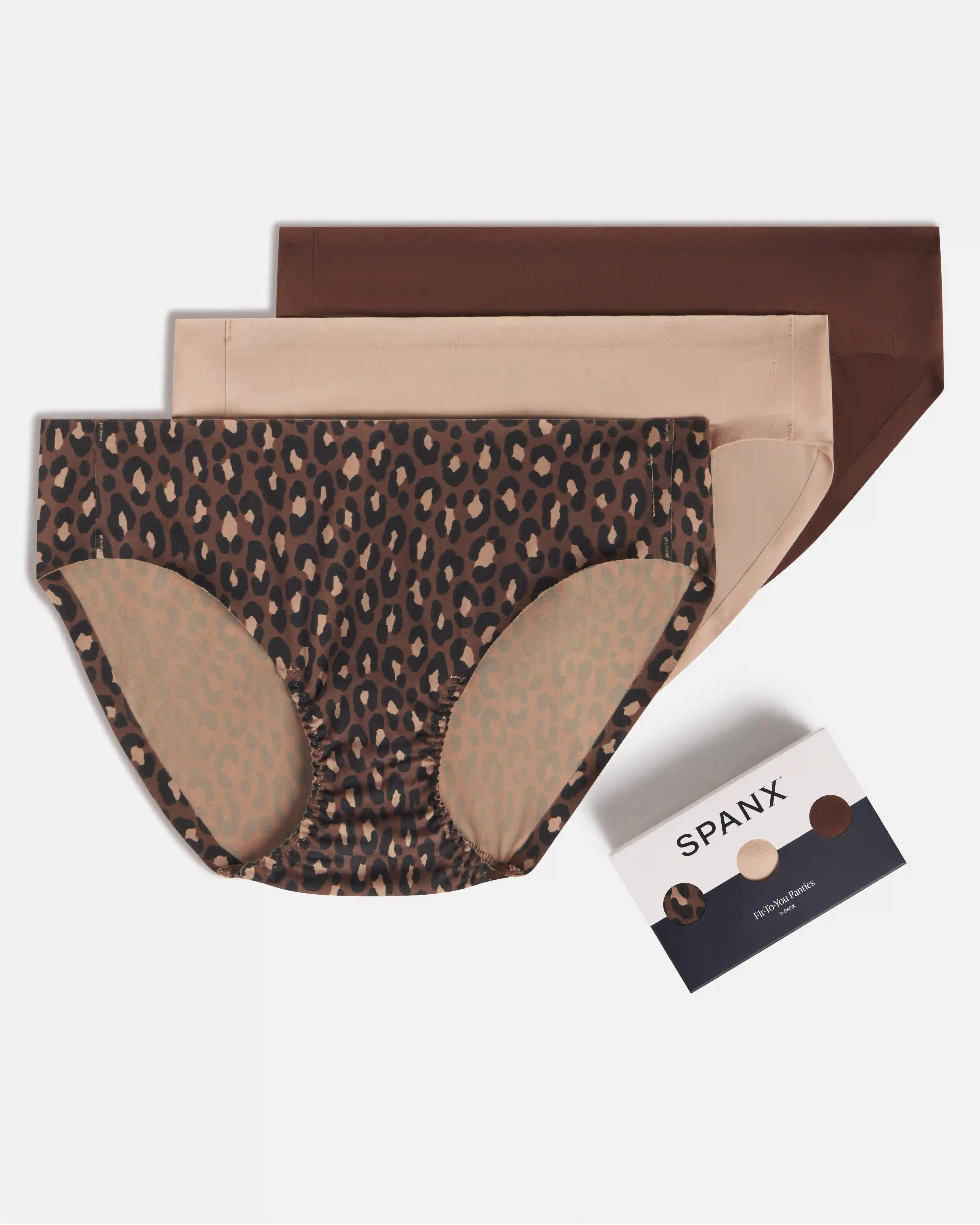 SPANXsmooth®  Fit-To-You Bikini 3-Pack Box | Iconic Leopard/Naked 2.0/Espresso