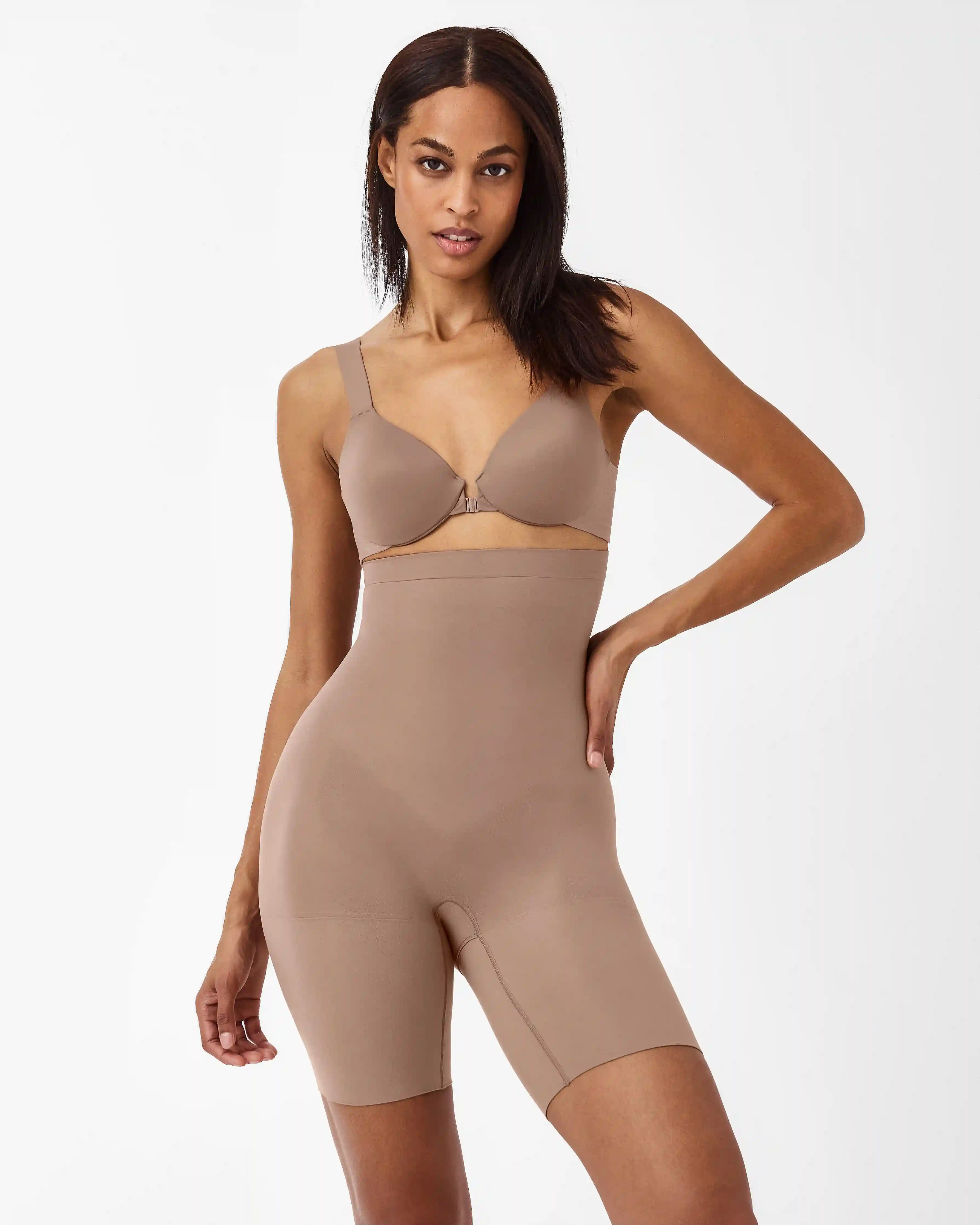 SPANXsculpt®  Seamless Power High-Waisted Mid-Thigh Short | Cafe Au Lait