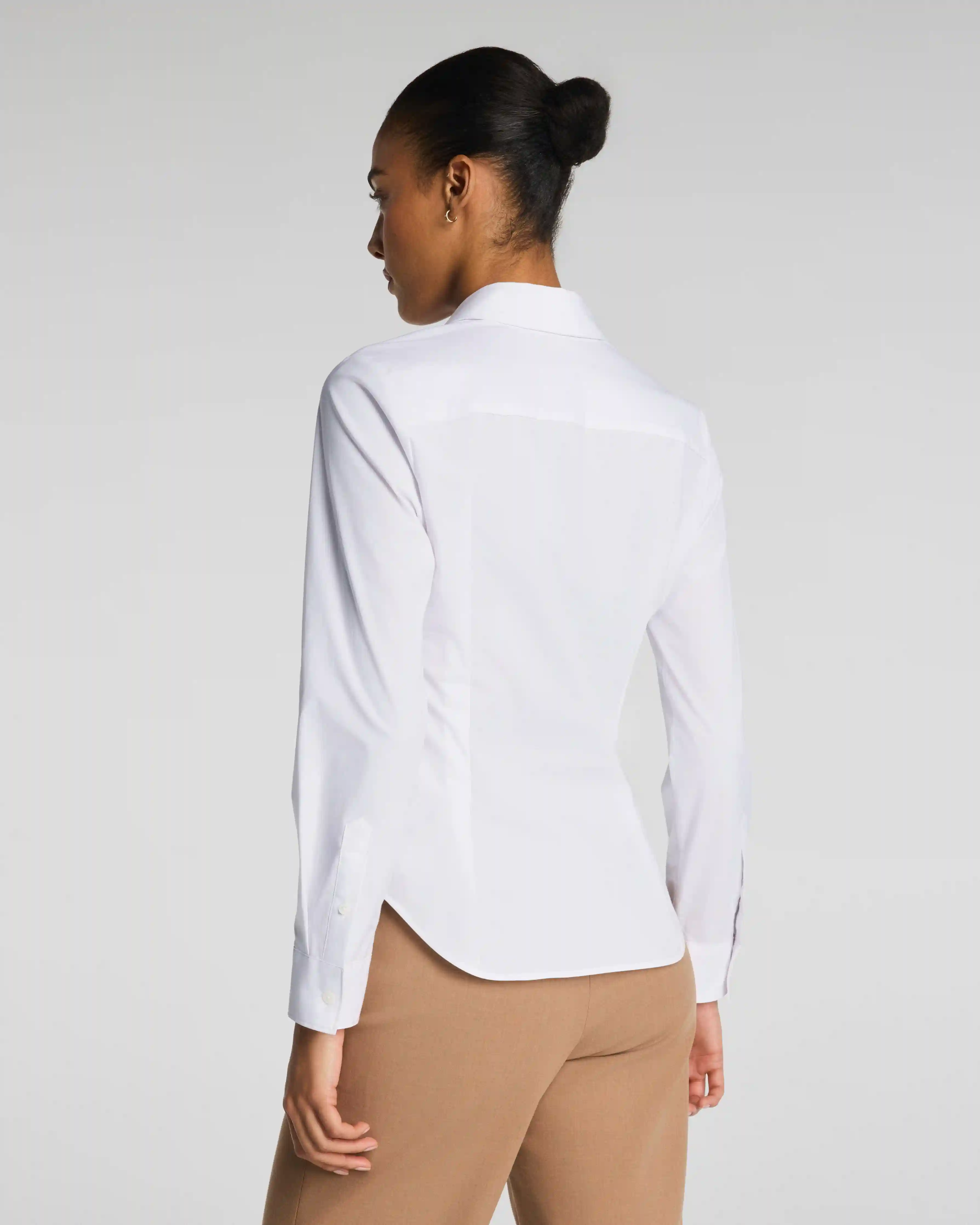Alternative view of SPANX® Poplin No-Gape Tailored Button Down | Classic White
