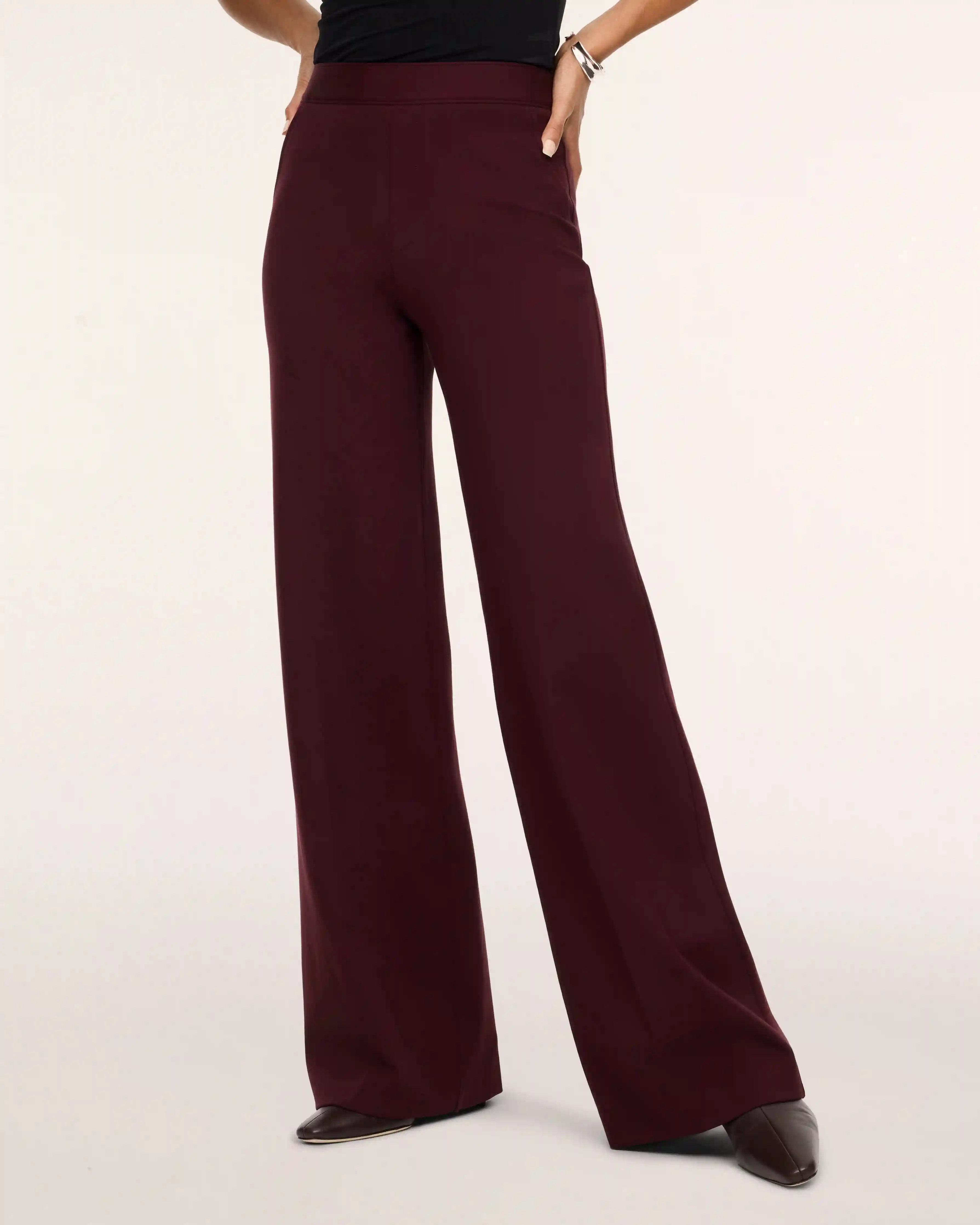 Alternative view of SPANXsupersmooth® PerfectFit Ponte Wide Leg Pant | Fig Noir