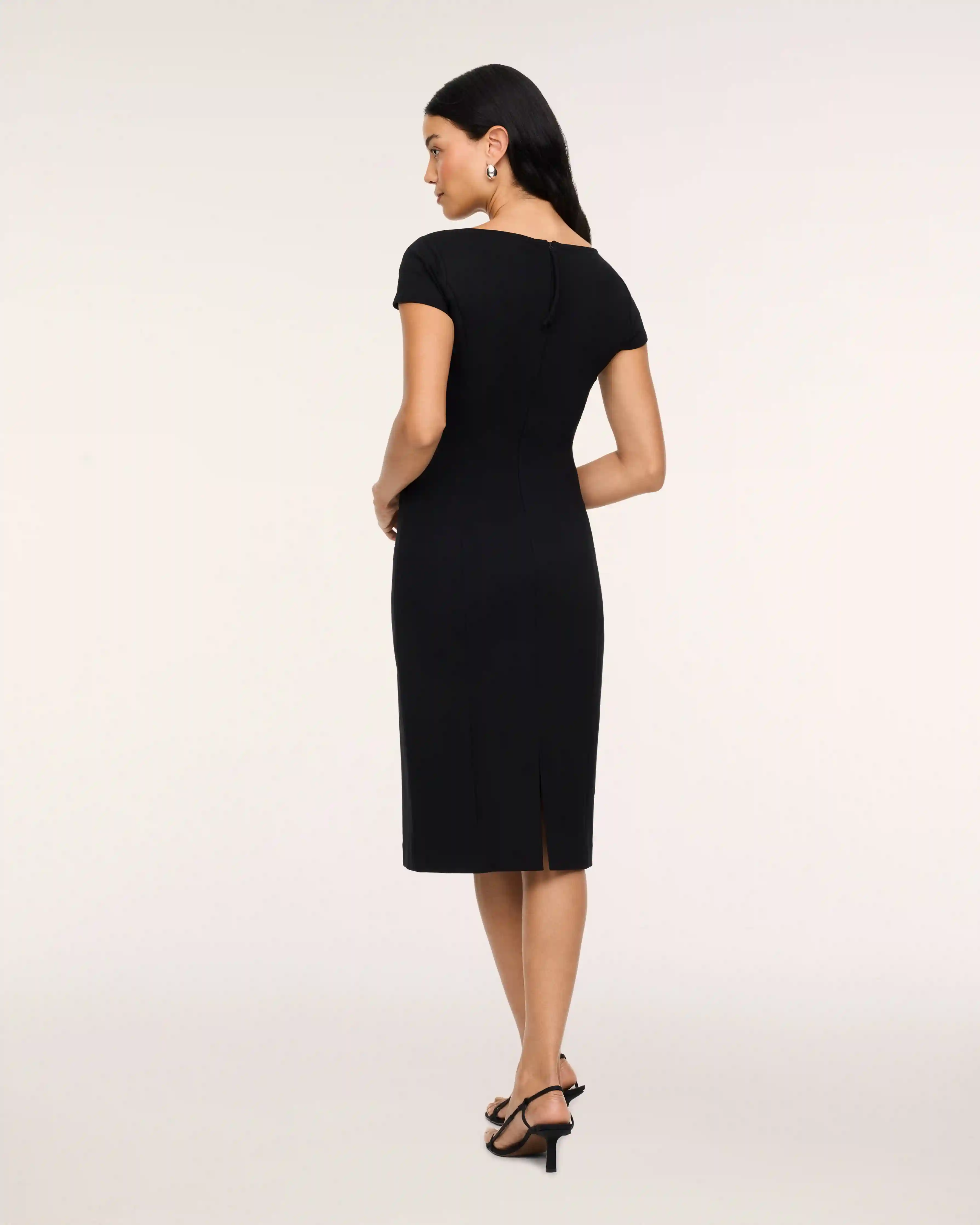 Alternative view of SPANX® Ponte Cap Sleeve Midi Dress | Classic Black