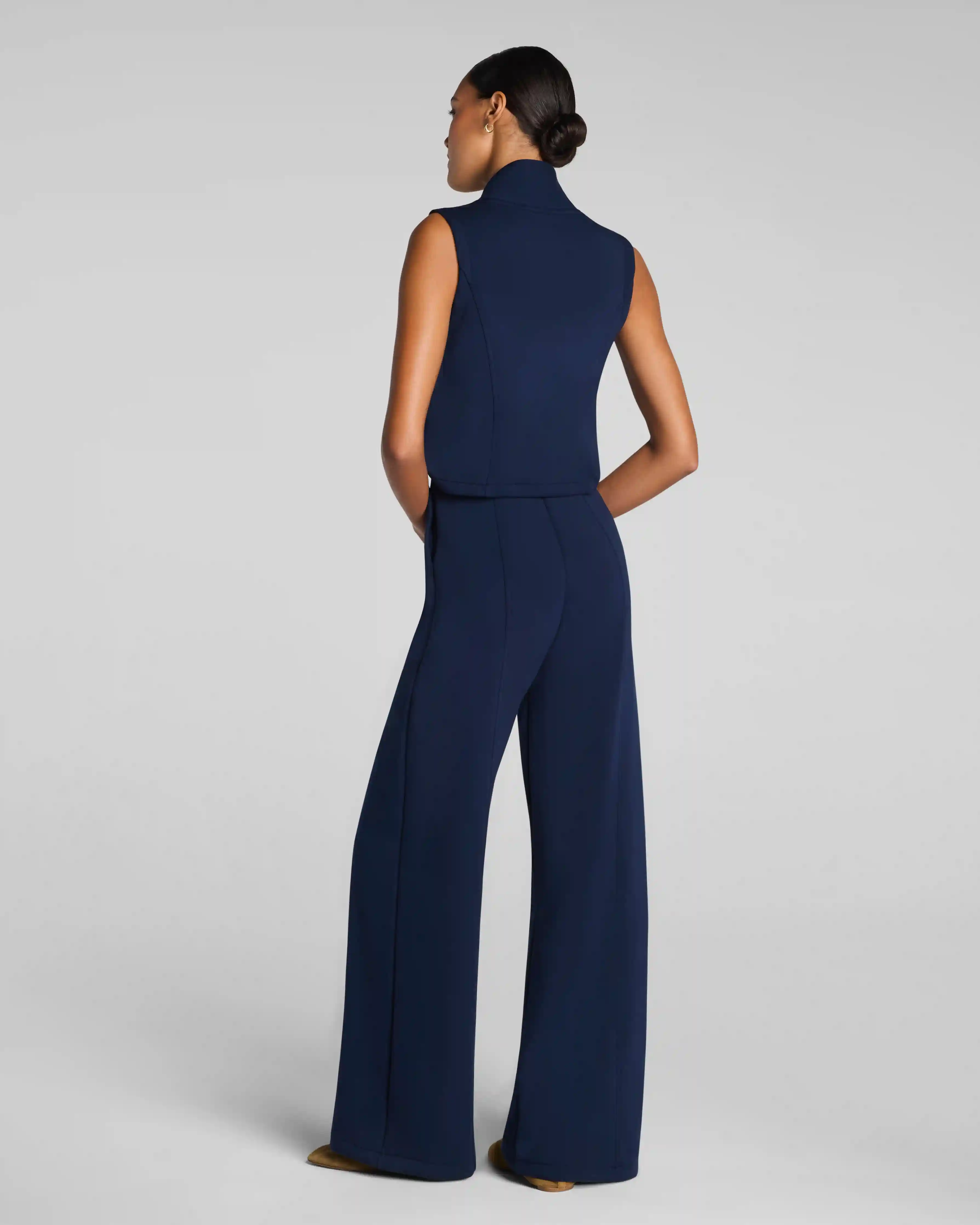 Alternative view of SPANX AirEssentials® Shawl Collar Half Zip Jumpsuit | Timeless Navy