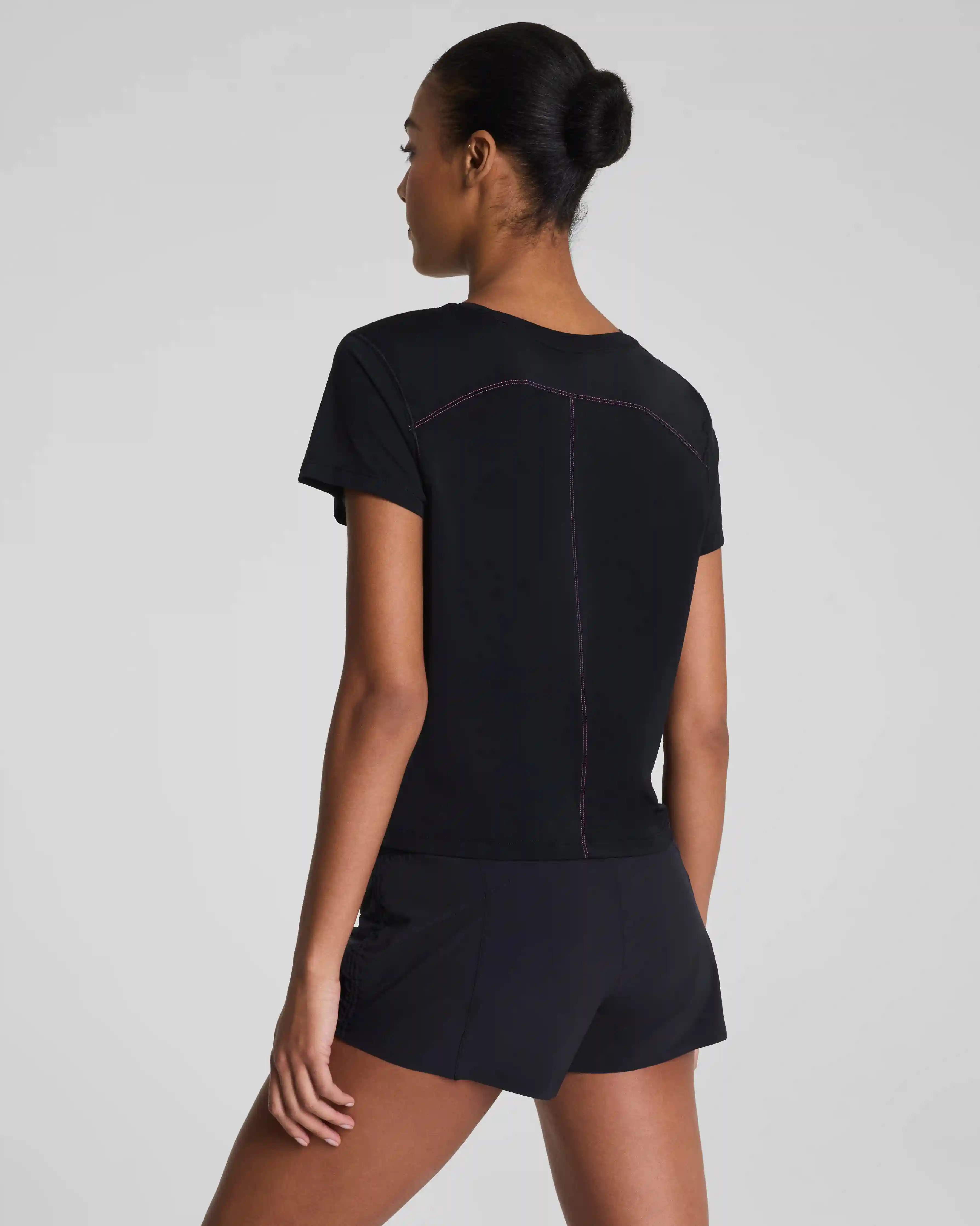 Alternative view of SPANX® BoostUp Crewneck Tee with StayCool Tech | Very Black
