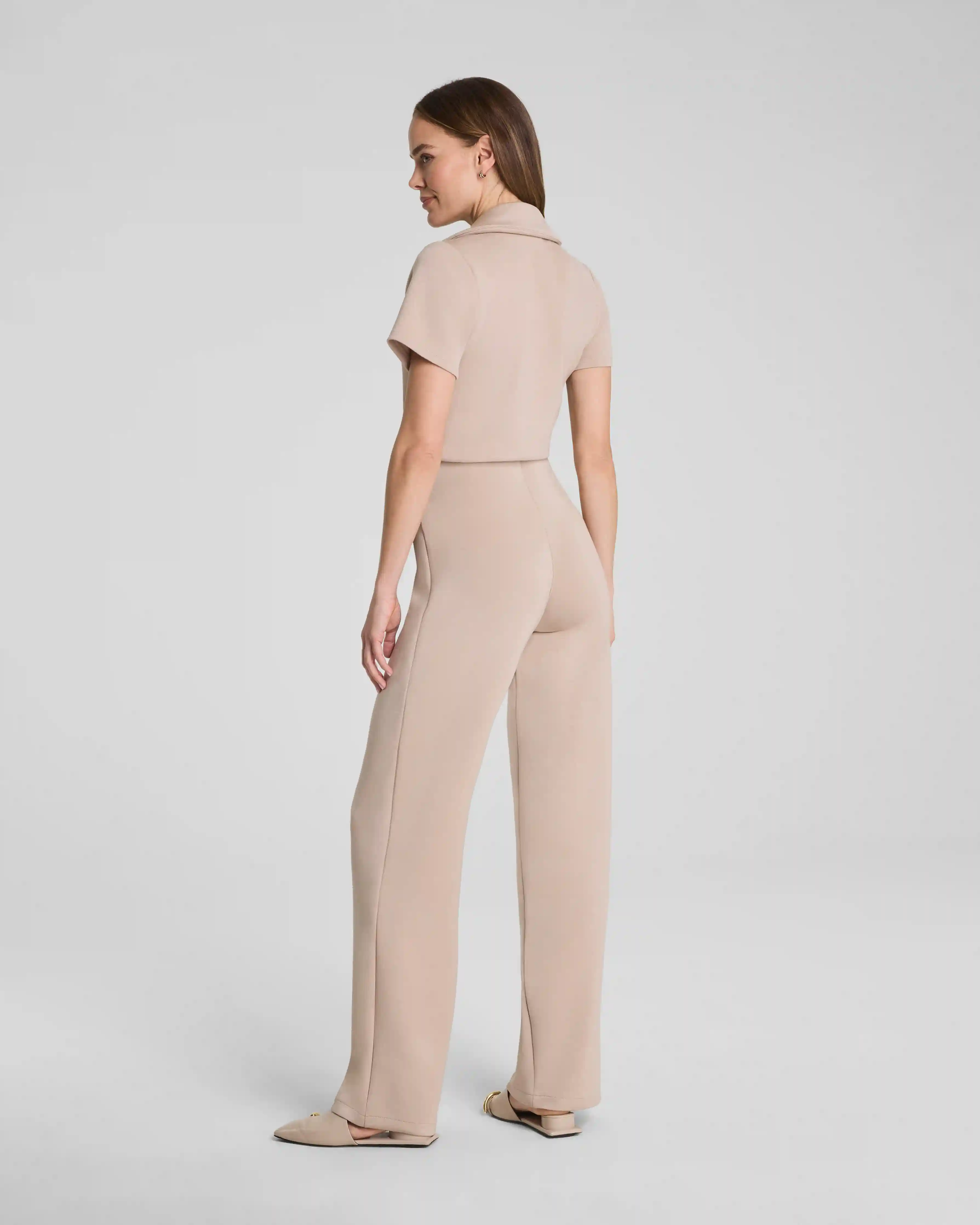 Alternative view of SPANX AirEssentials® Collared Tie-Waist Jumpsuit | Dune