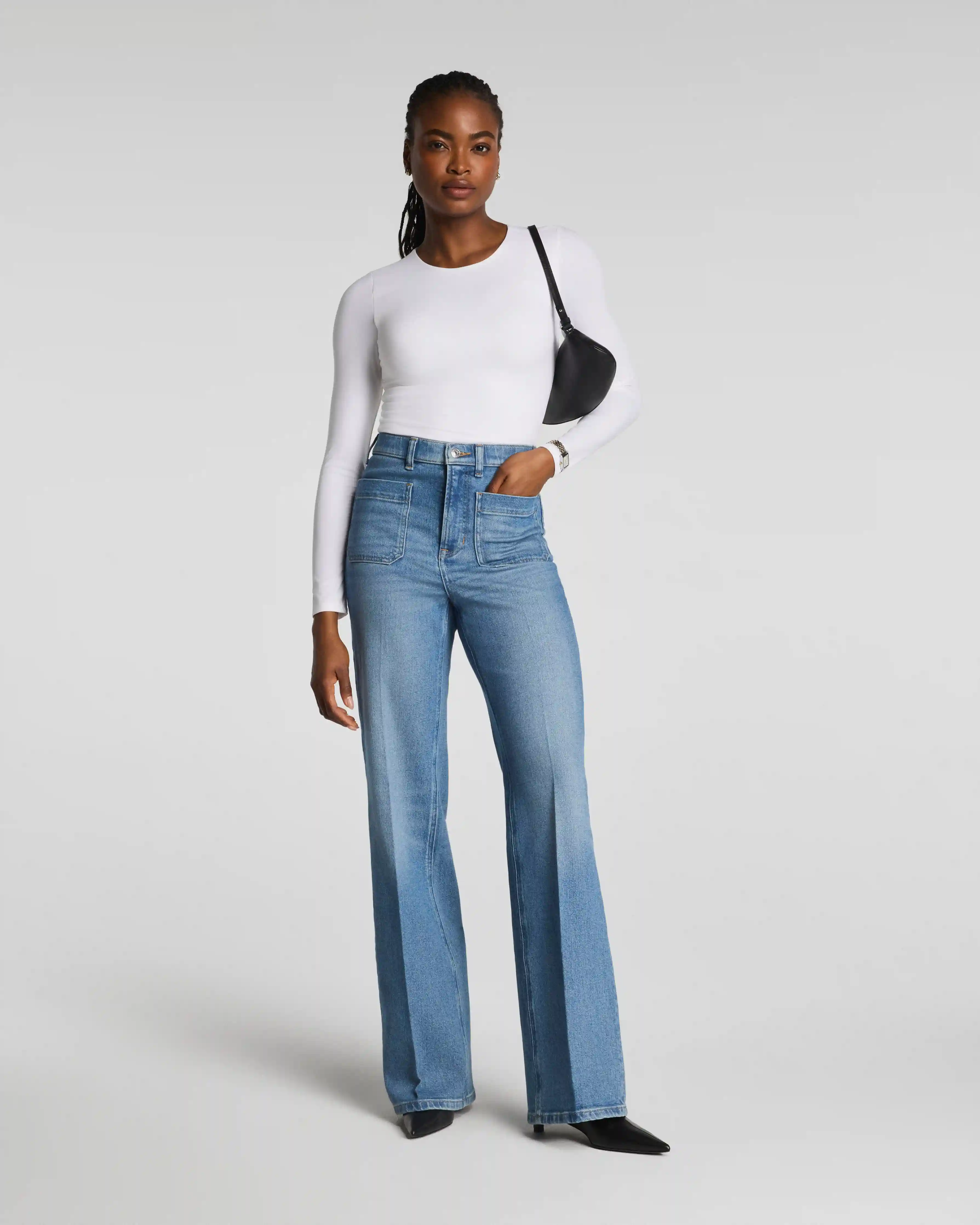 SPANXshape®  Authentic 360 Easy Flare Jeans with Patch Pockets | Elysian