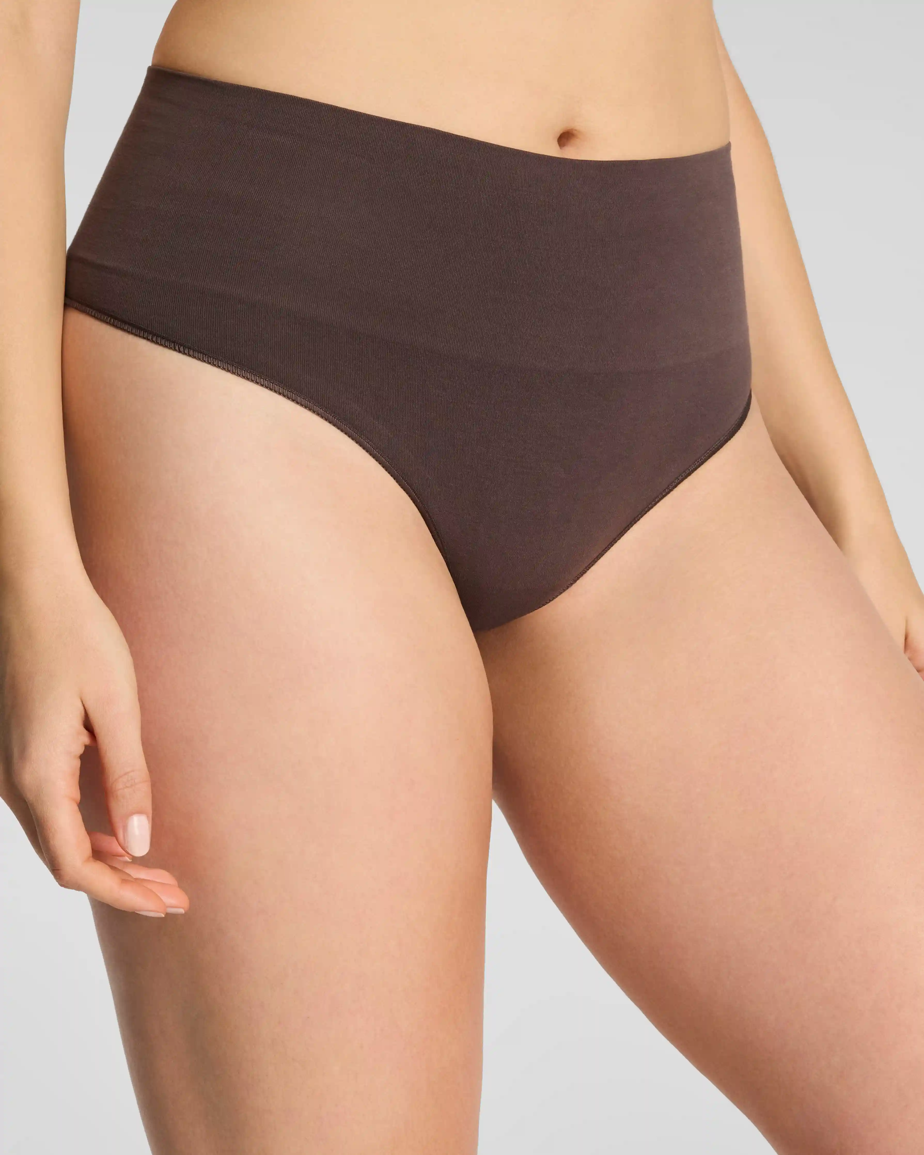 SPANXshape®  ExtraOrdinary Supima® Cotton Thong | Dark Cacao